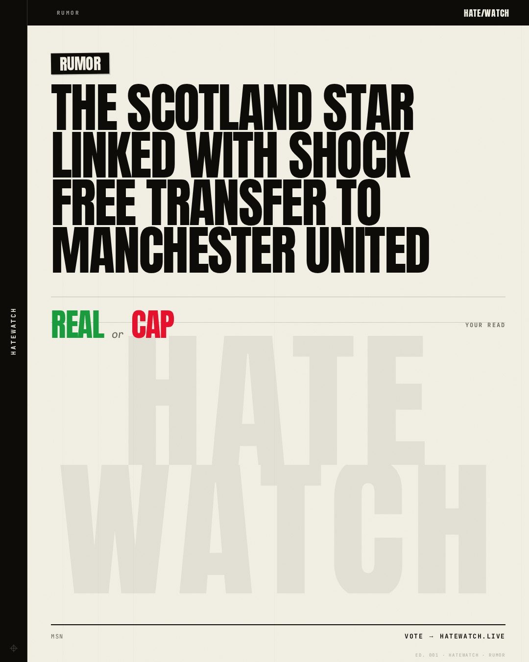 The Scotland star linked with shock free transfer to Manchester United