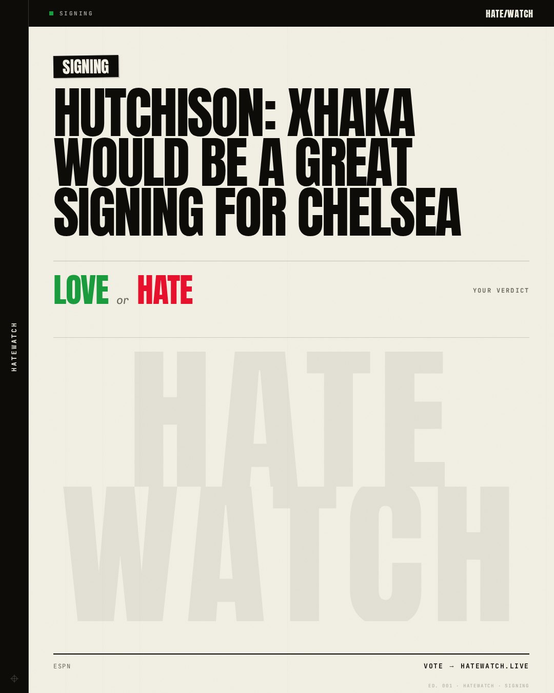 Hutchison: Xhaka would be a great signing for Chelsea