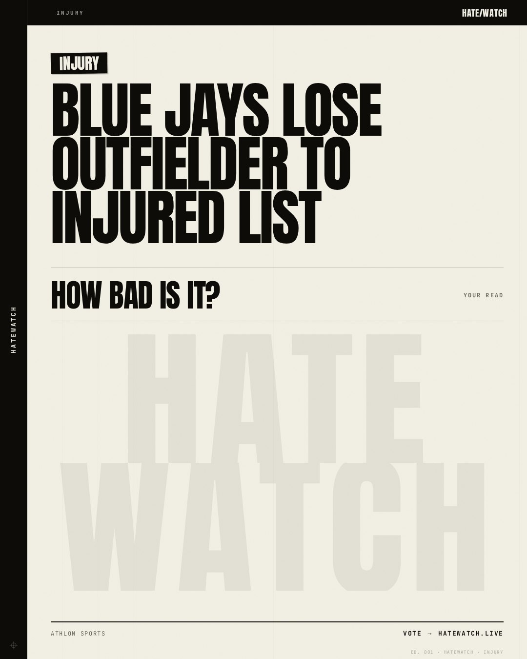 Blue Jays Lose Outfielder to Injured List