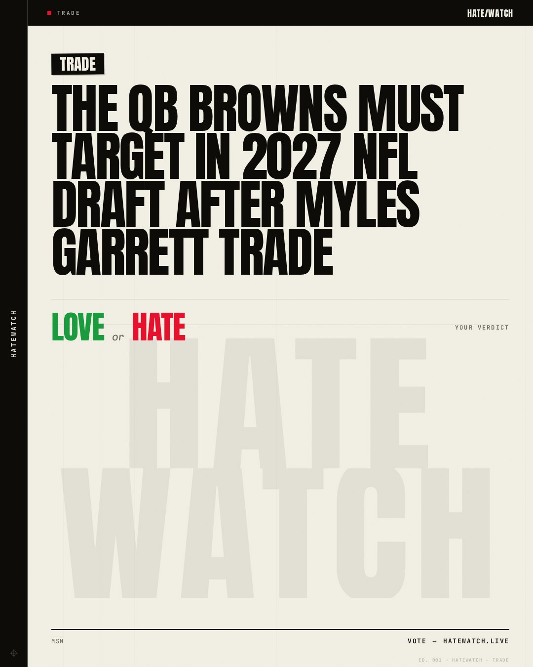 The QB Browns must target in 2027 NFL draft after Myles Garrett trade