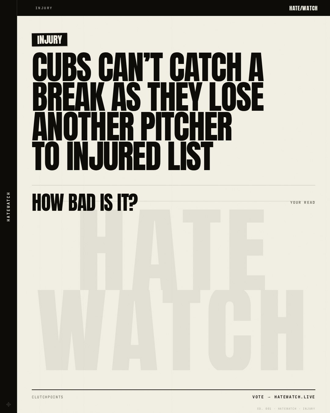 Cubs can’t catch a break as they lose another pitcher to injured list