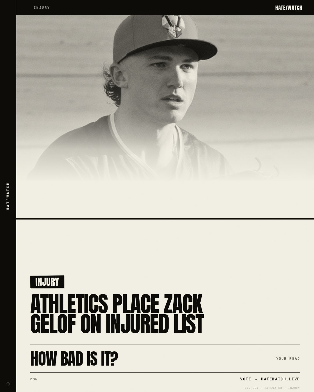 Athletics place Zack Gelof on injured list
