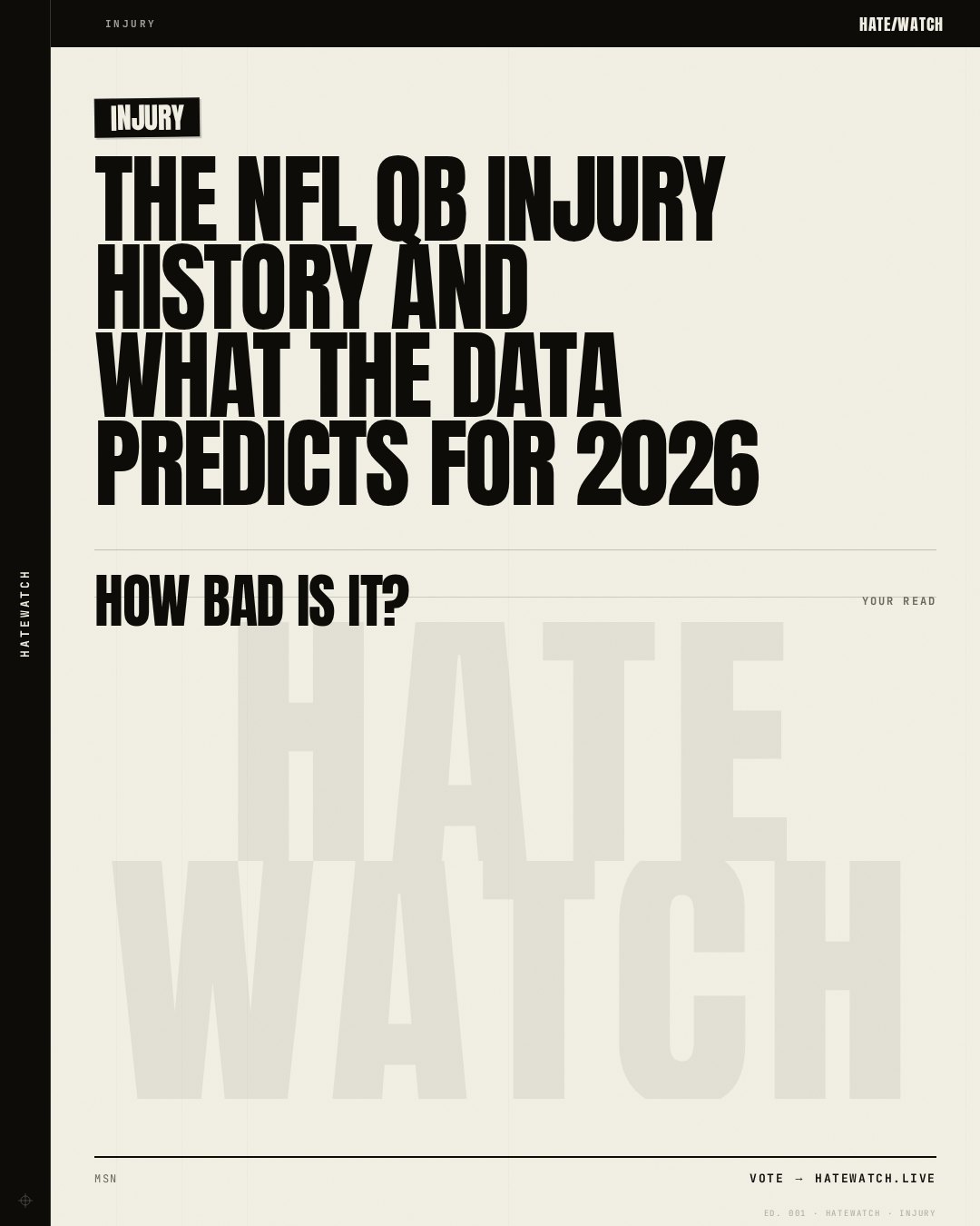 The NFL QB injury history and what the data predicts for 2026