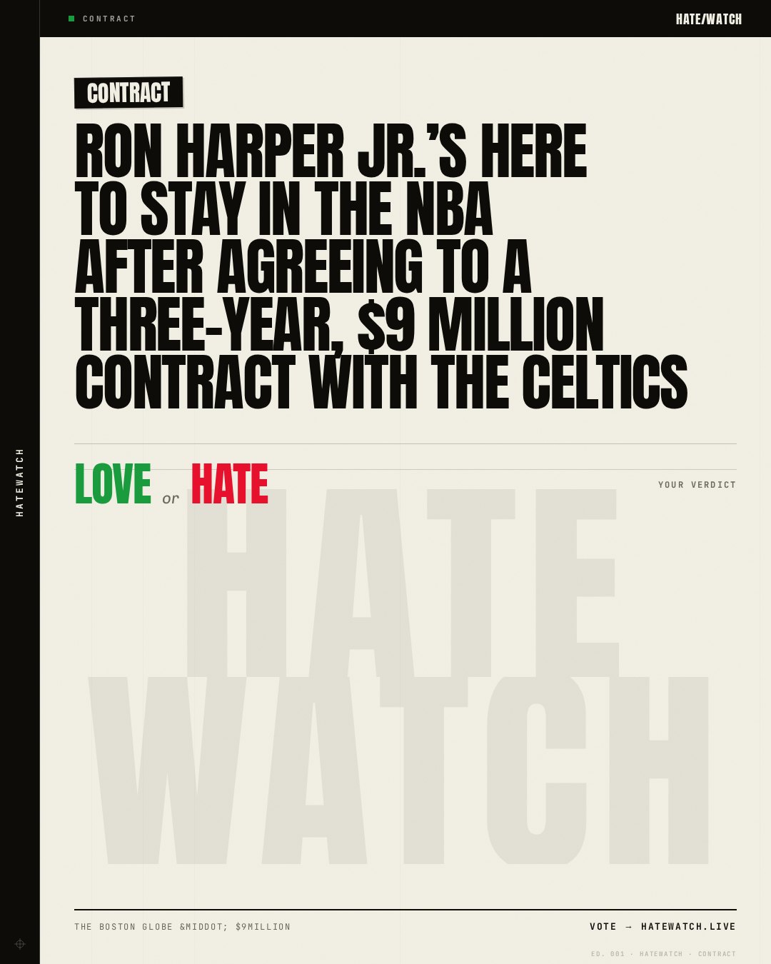Ron Harper Jr.’s here to stay in the NBA after agreeing to a three-year, $9 million contract with the Celtics