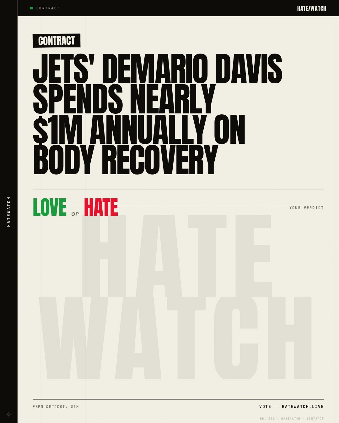 Jets' Demario Davis spends nearly $1M annually on body recovery