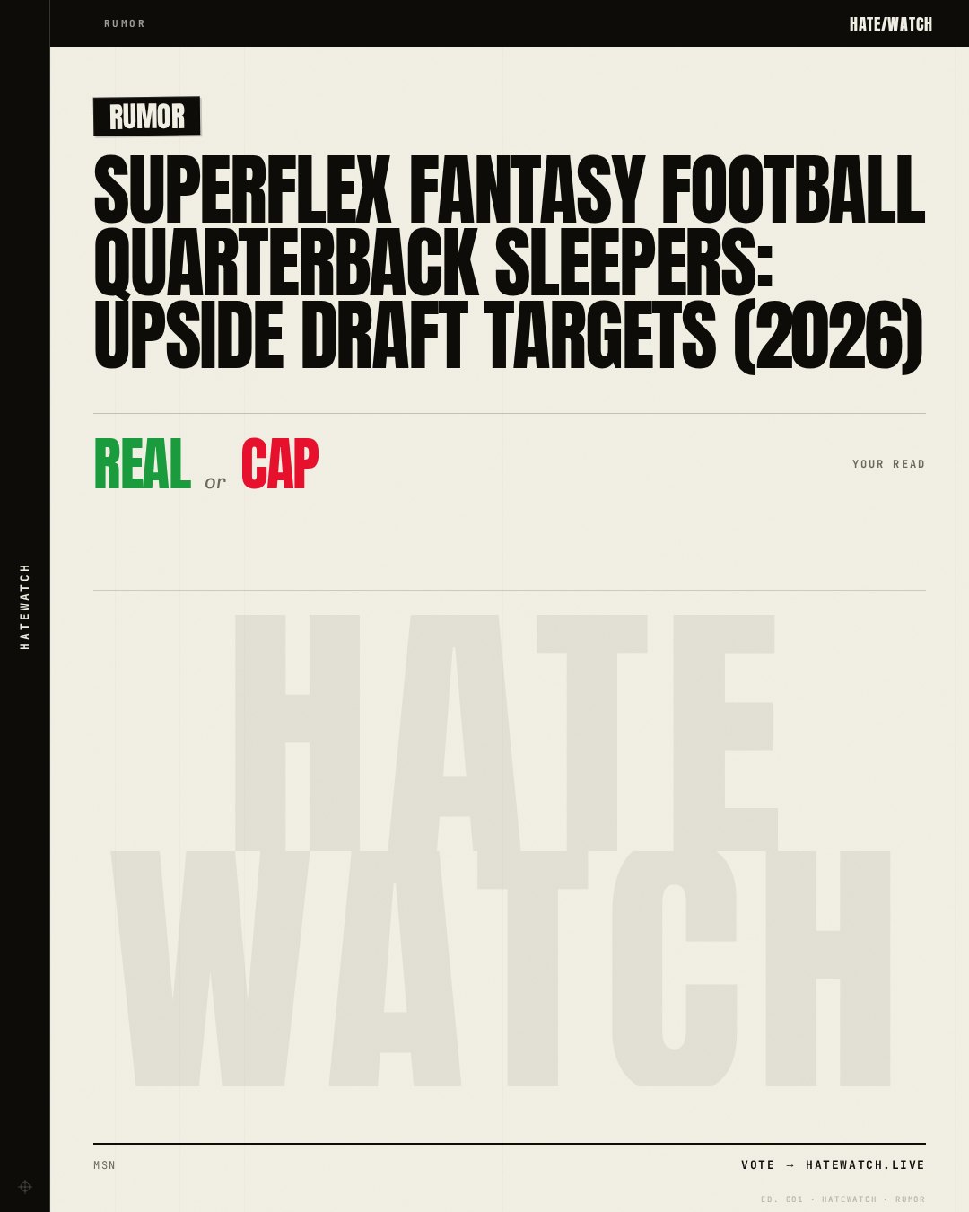 Superflex fantasy football quarterback sleepers: Upside draft targets (2026)