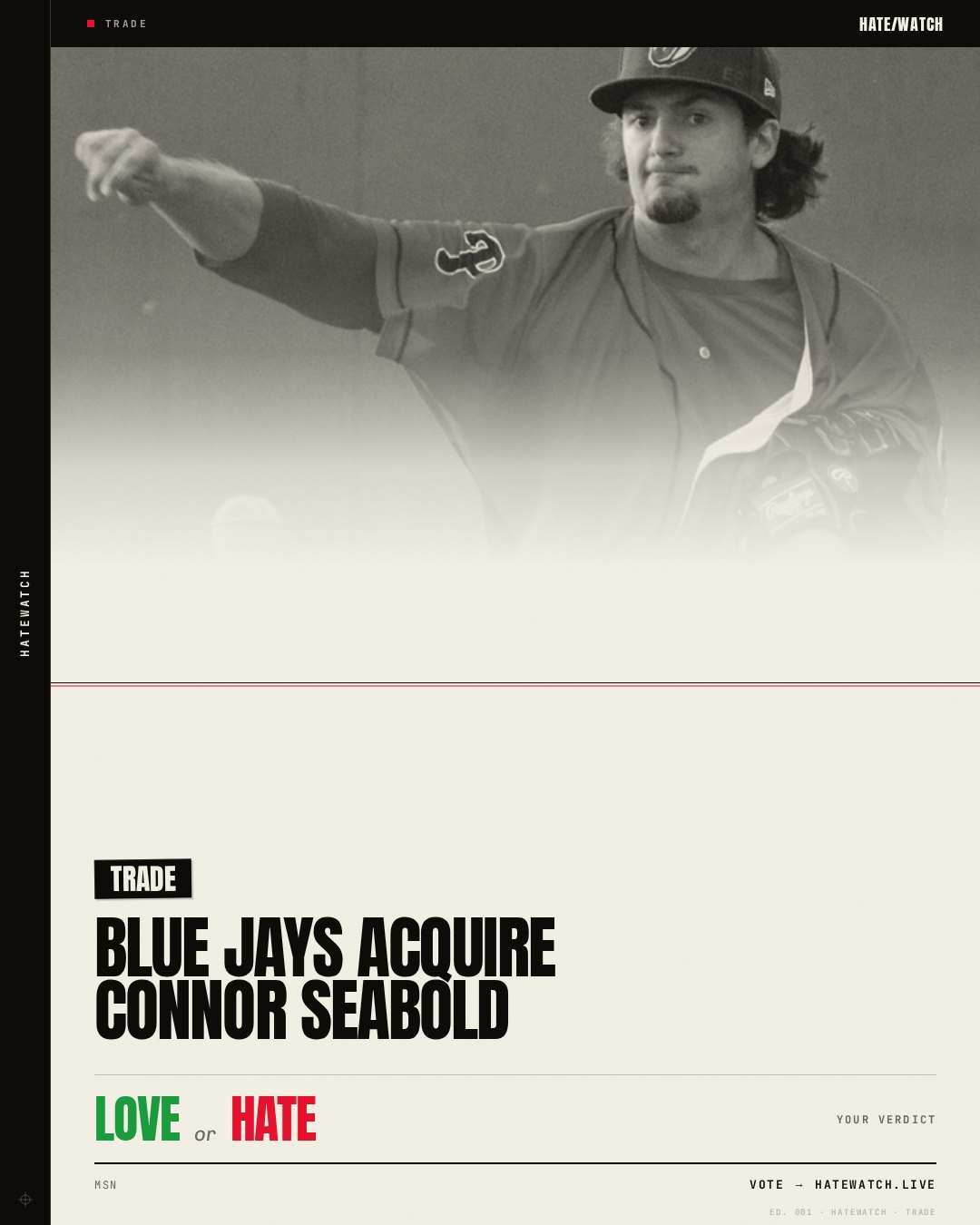 Blue Jays acquire Connor Seabold