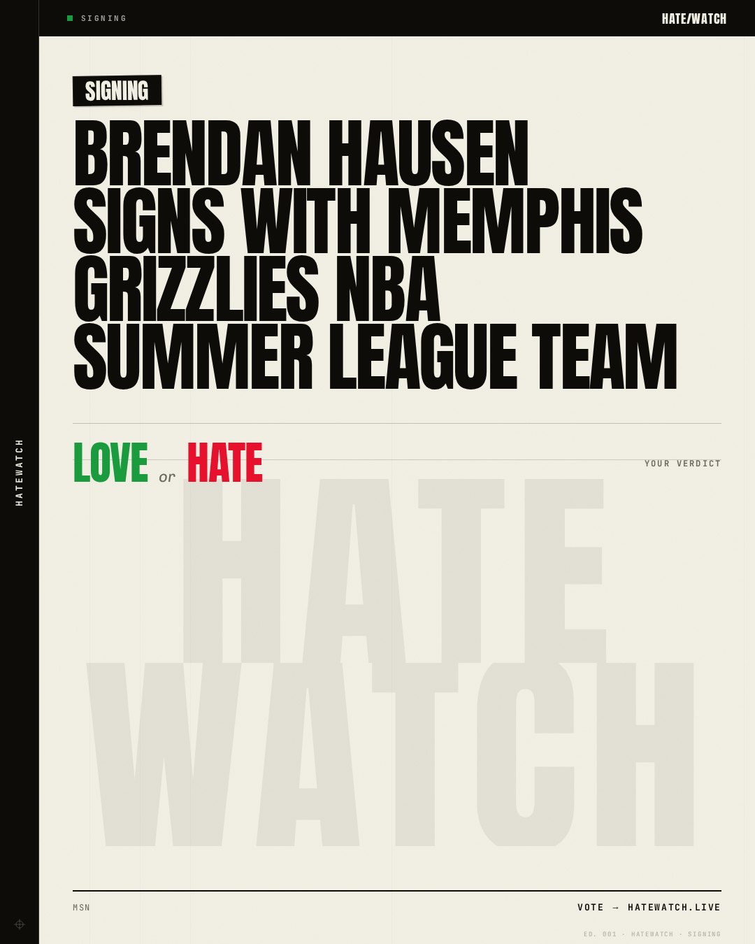 Brendan Hausen signs with Memphis Grizzlies NBA Summer League team