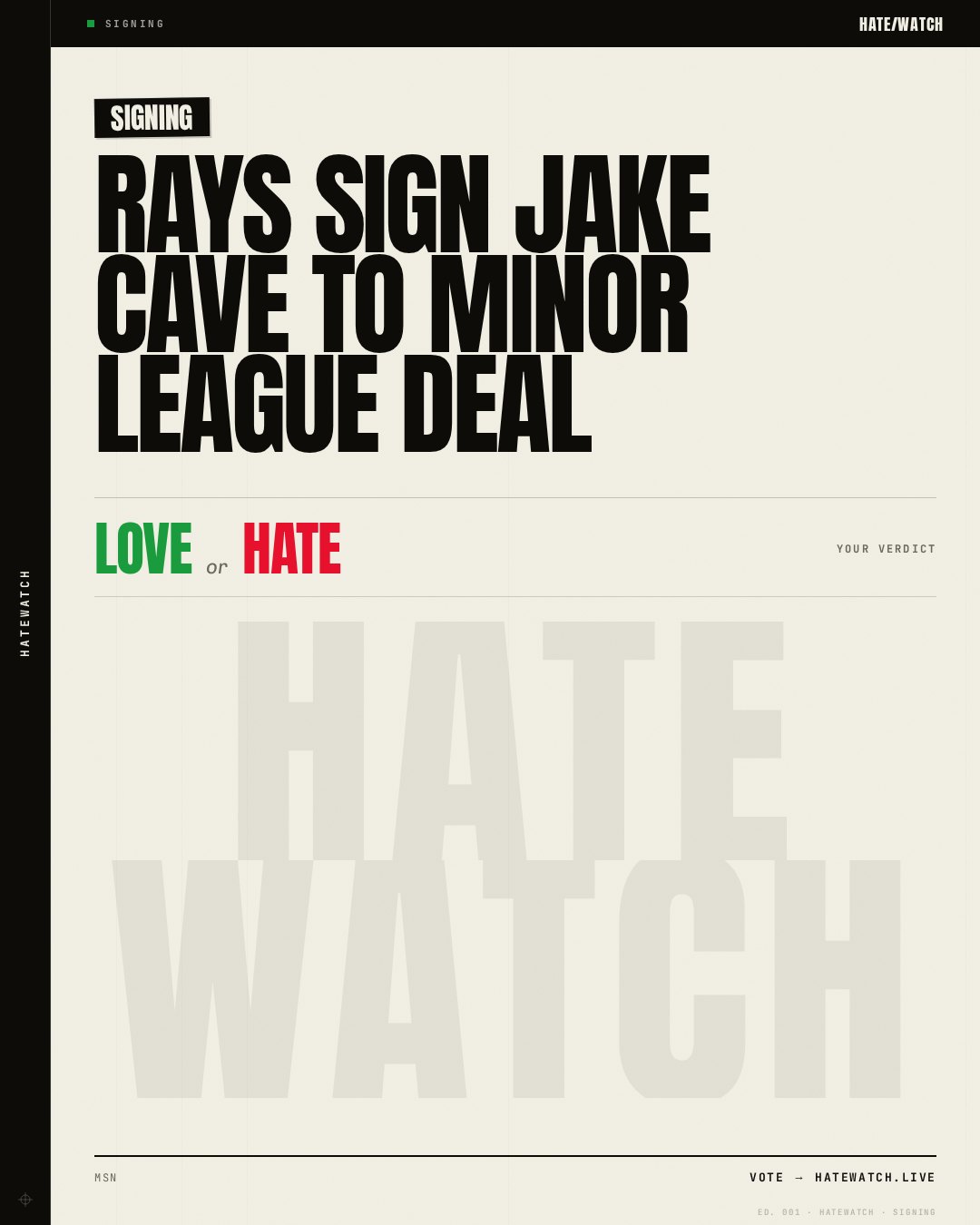 Rays sign Jake Cave to minor league deal