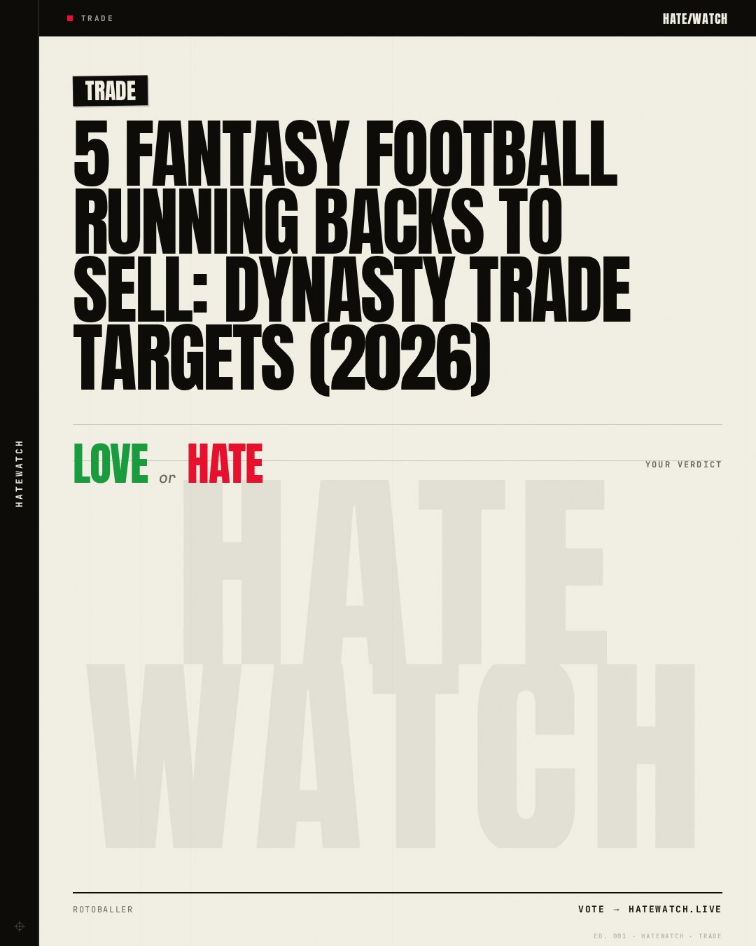 5 Fantasy Football Running Backs To Sell: Dynasty Trade Targets (2026)