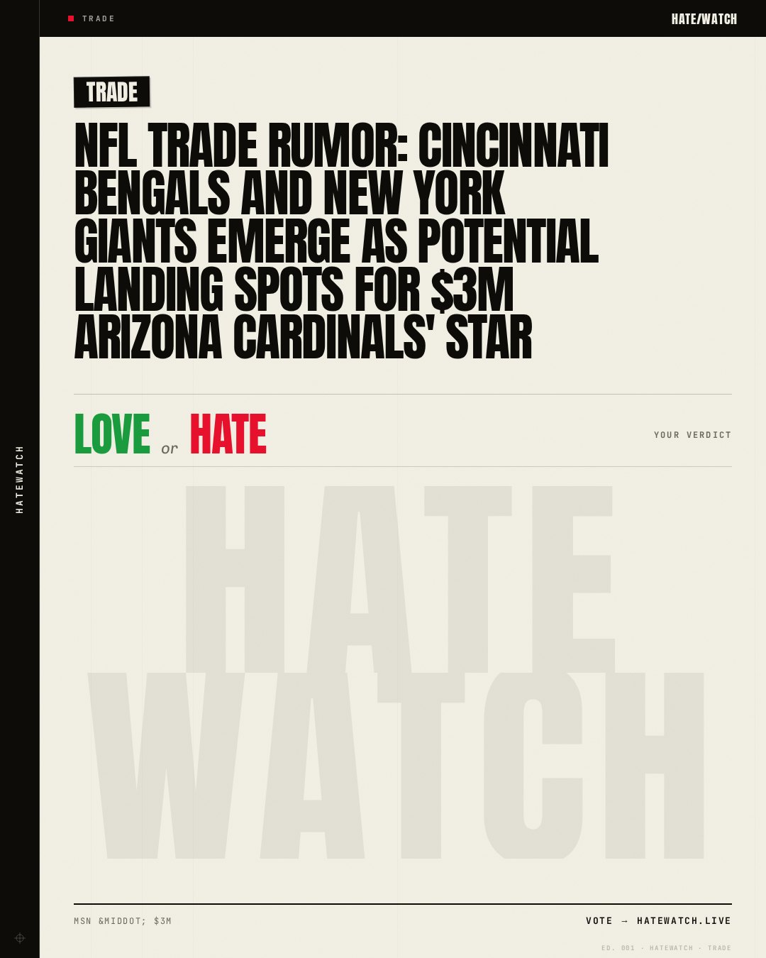 NFL trade rumor: Cincinnati Bengals and New York Giants emerge as potential landing spots for $3M Arizona Cardinals' star