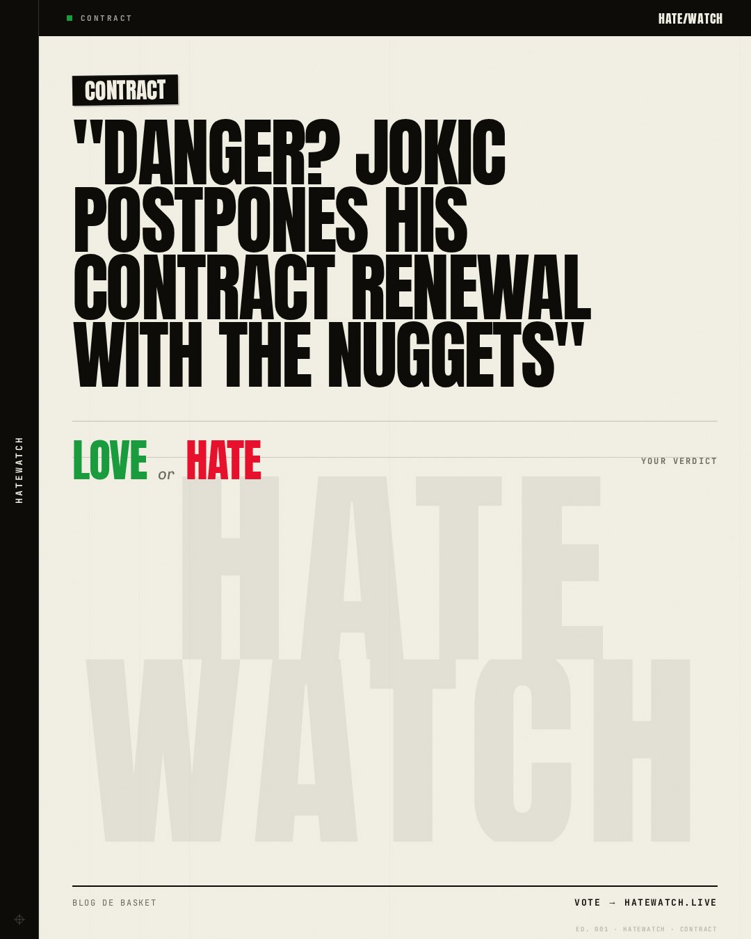 "Danger? Jokic postpones his contract renewal with the Nuggets"
