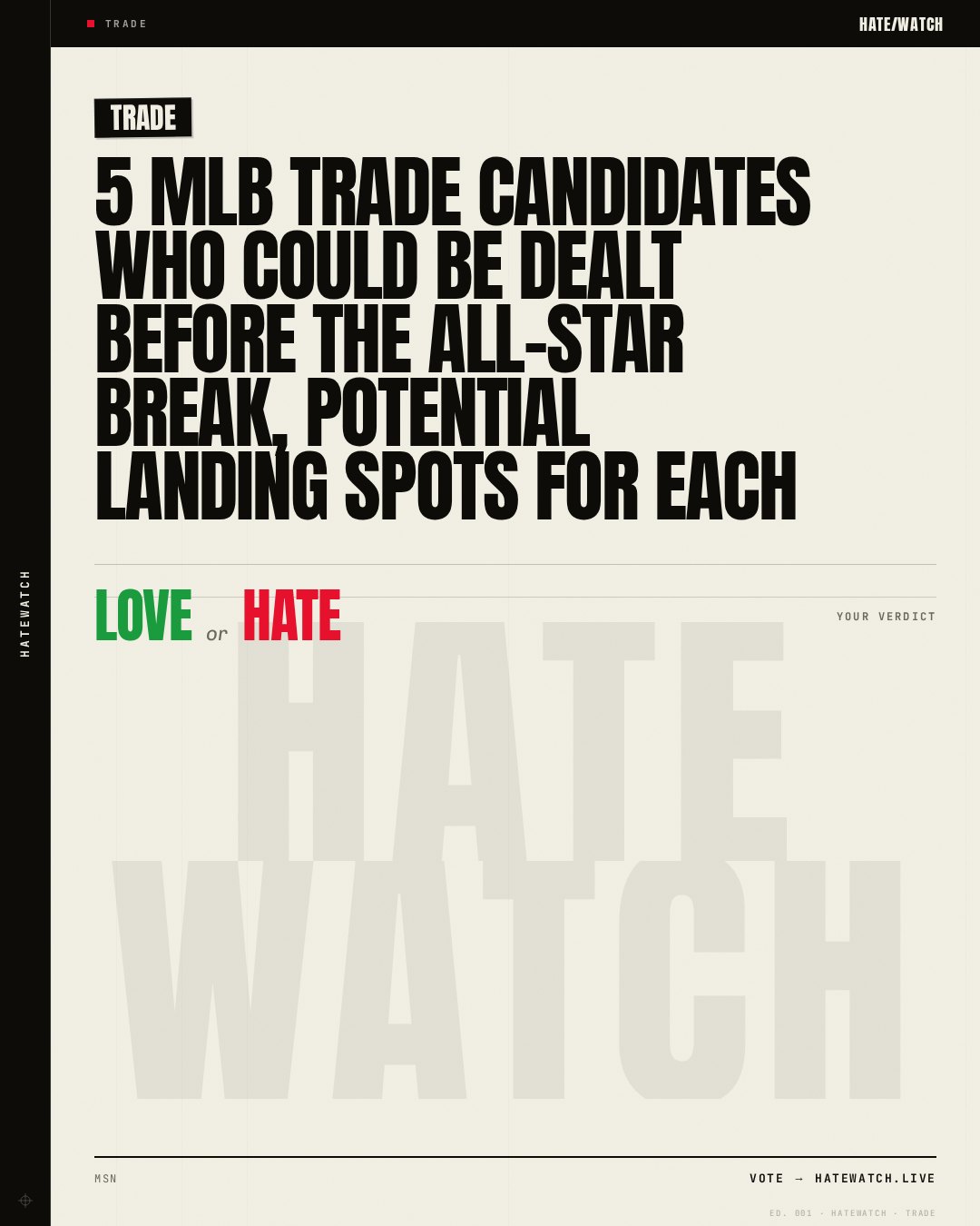 5 MLB trade candidates who could be dealt before the All-Star break, potential landing spots for each