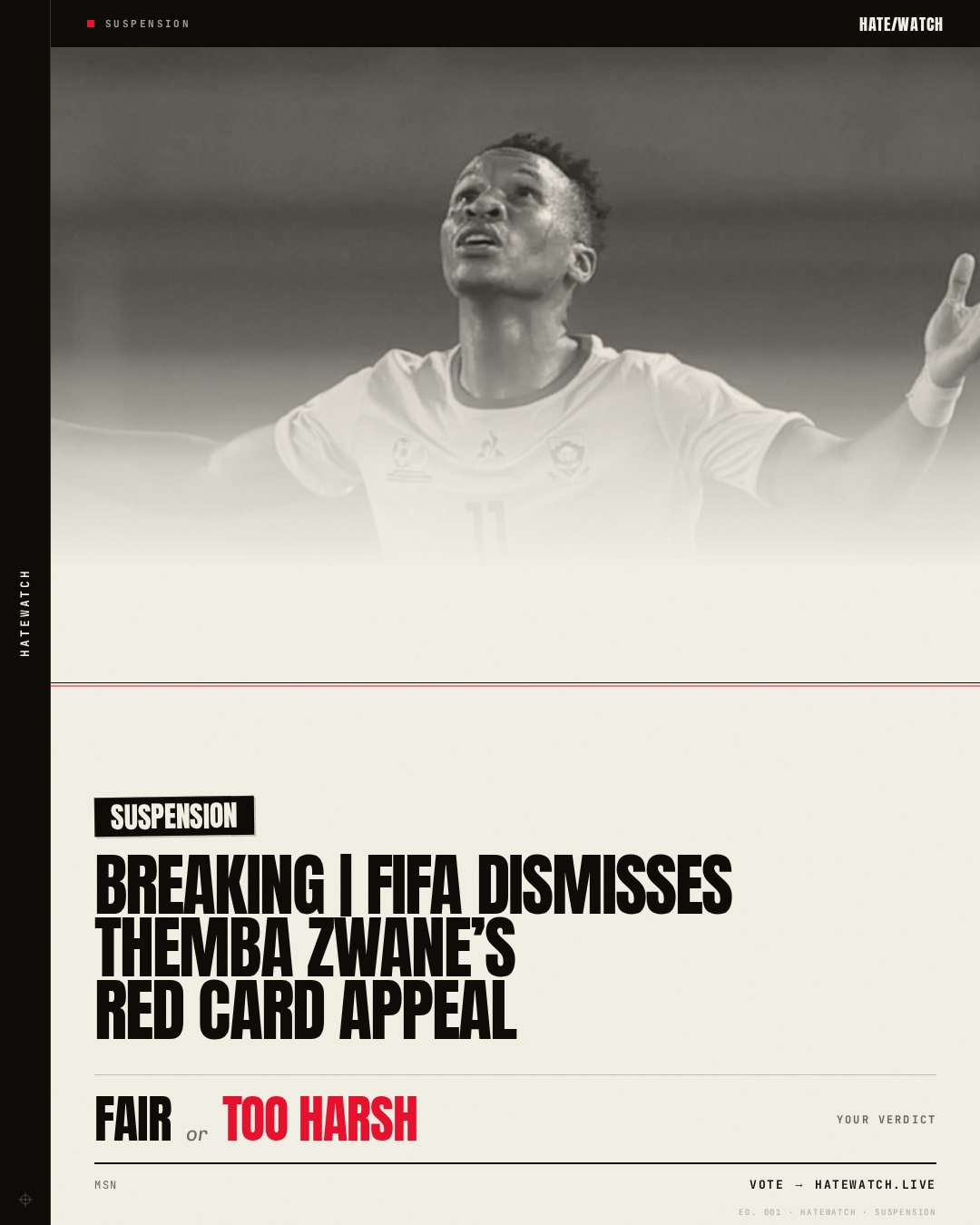 Breaking | FIFA dismisses Themba Zwane’s red card appeal