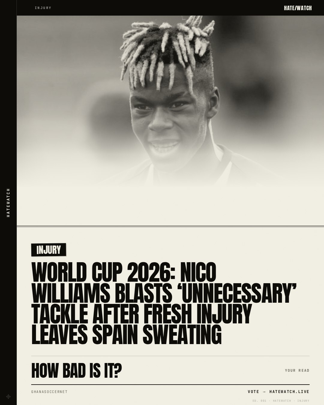 World Cup 2026: Nico Williams blasts ‘unnecessary’ tackle after fresh injury leaves Spain sweating