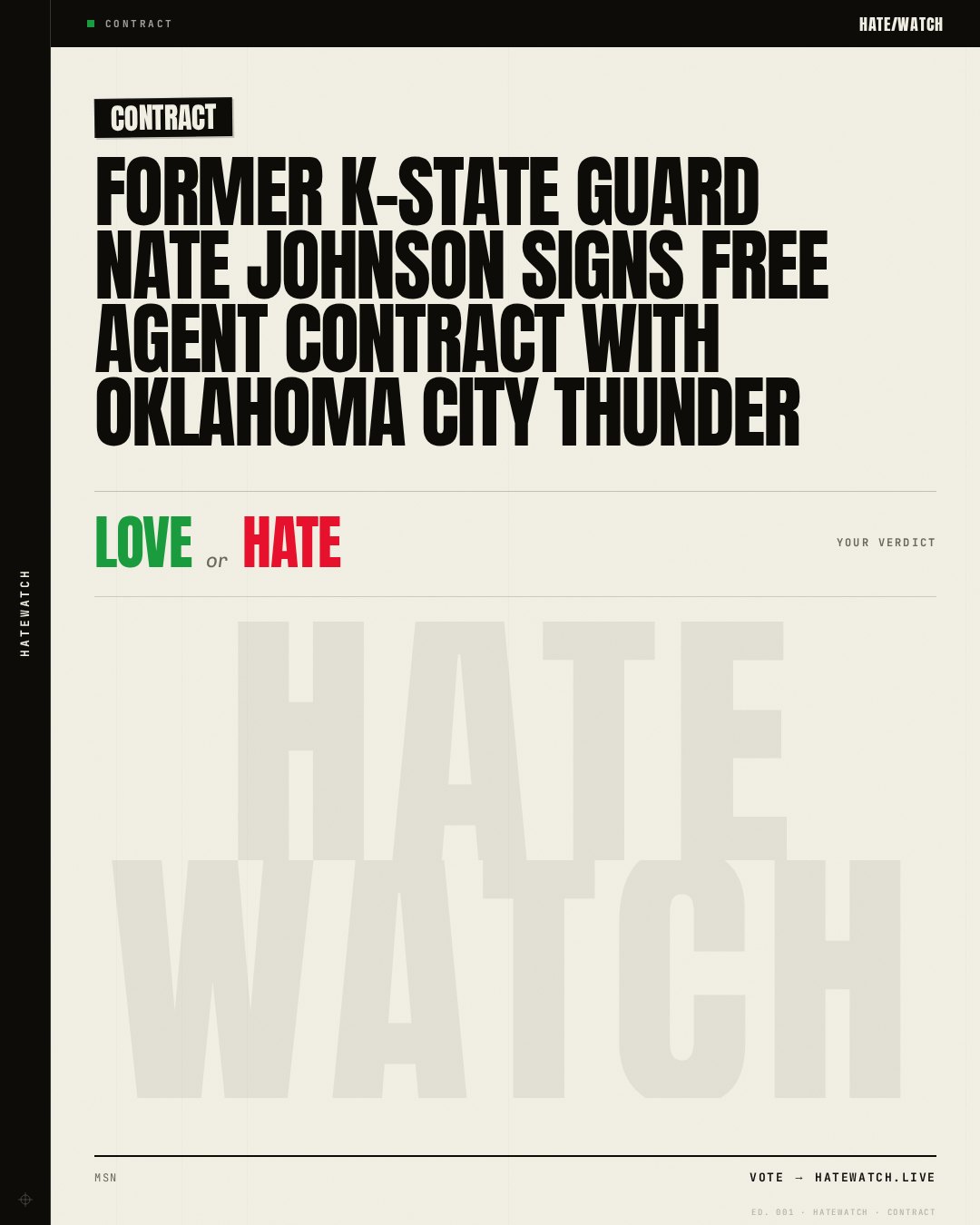 Former K-State guard Nate Johnson signs free agent contract with Oklahoma City Thunder