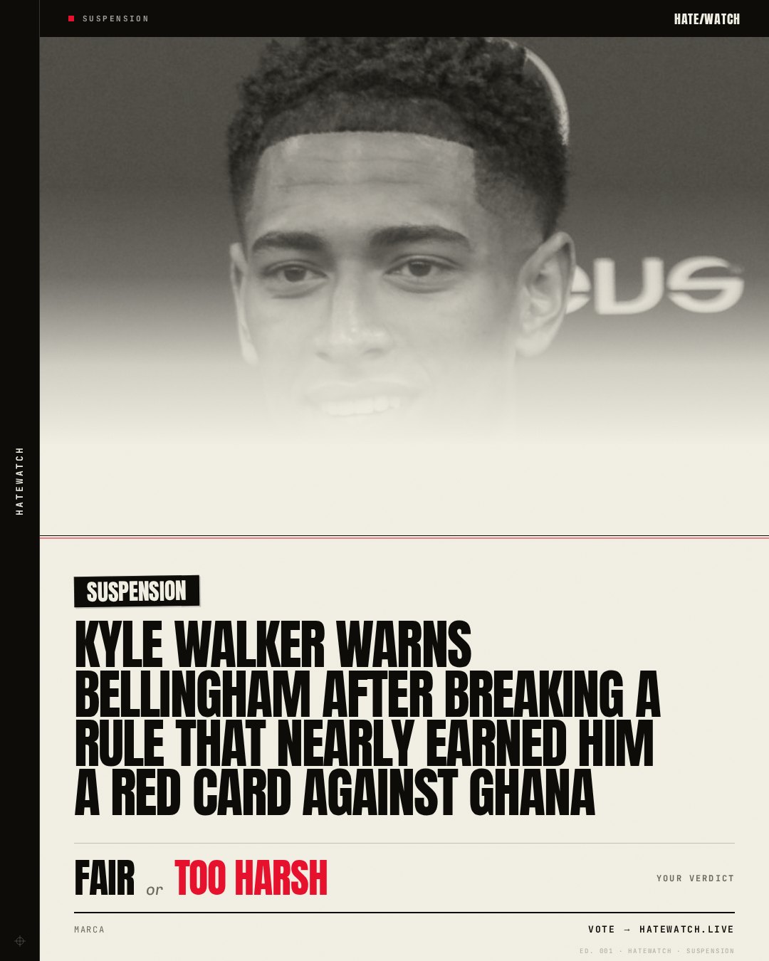 Kyle Walker warns Bellingham after breaking a rule that nearly earned him a red card against Ghana