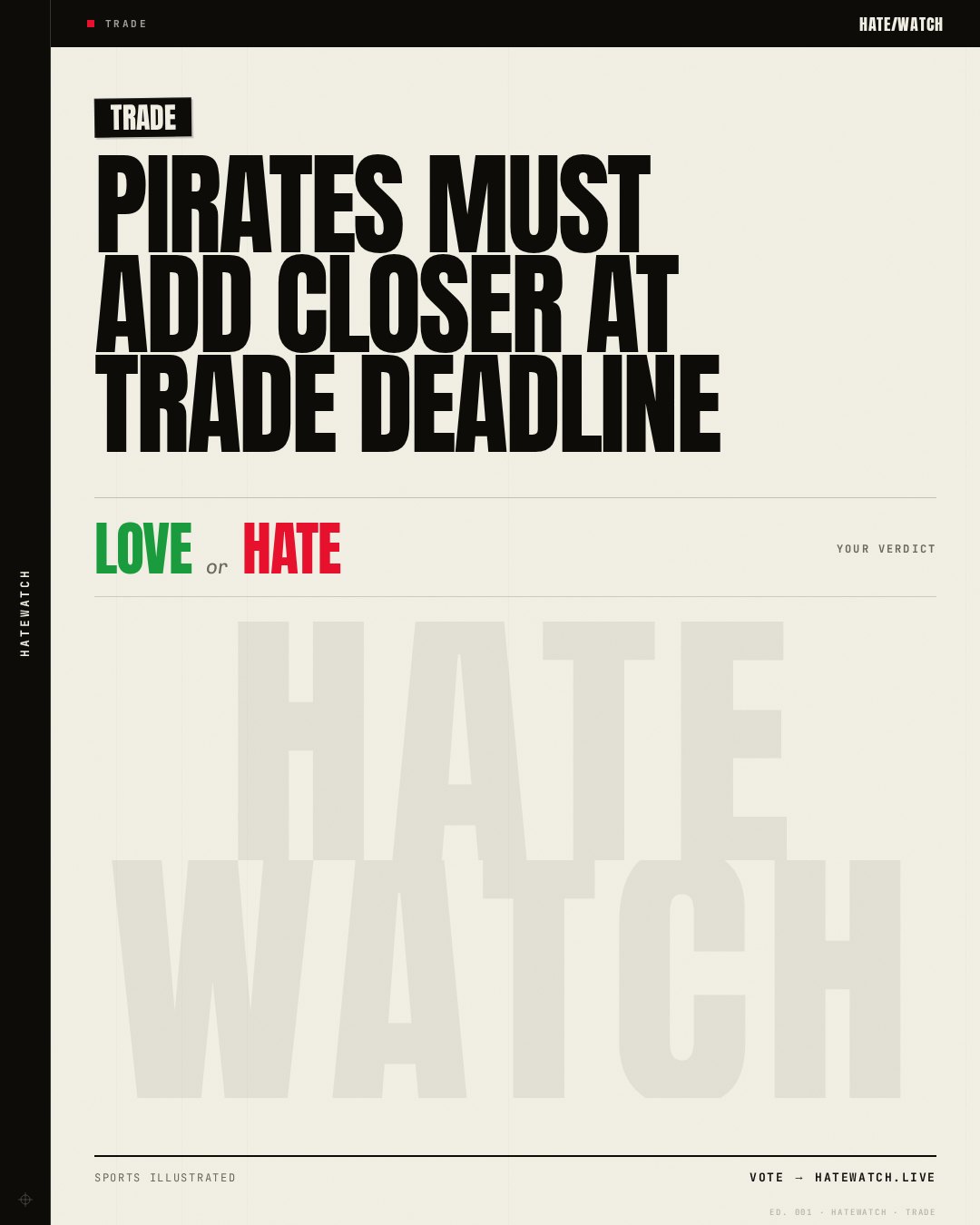 Pirates Must Add Closer at Trade Deadline