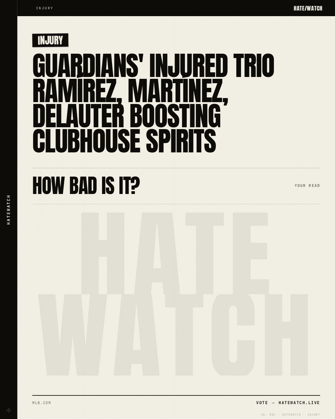 Guardians' injured trio Ramírez, Martínez, DeLauter boosting clubhouse spirits