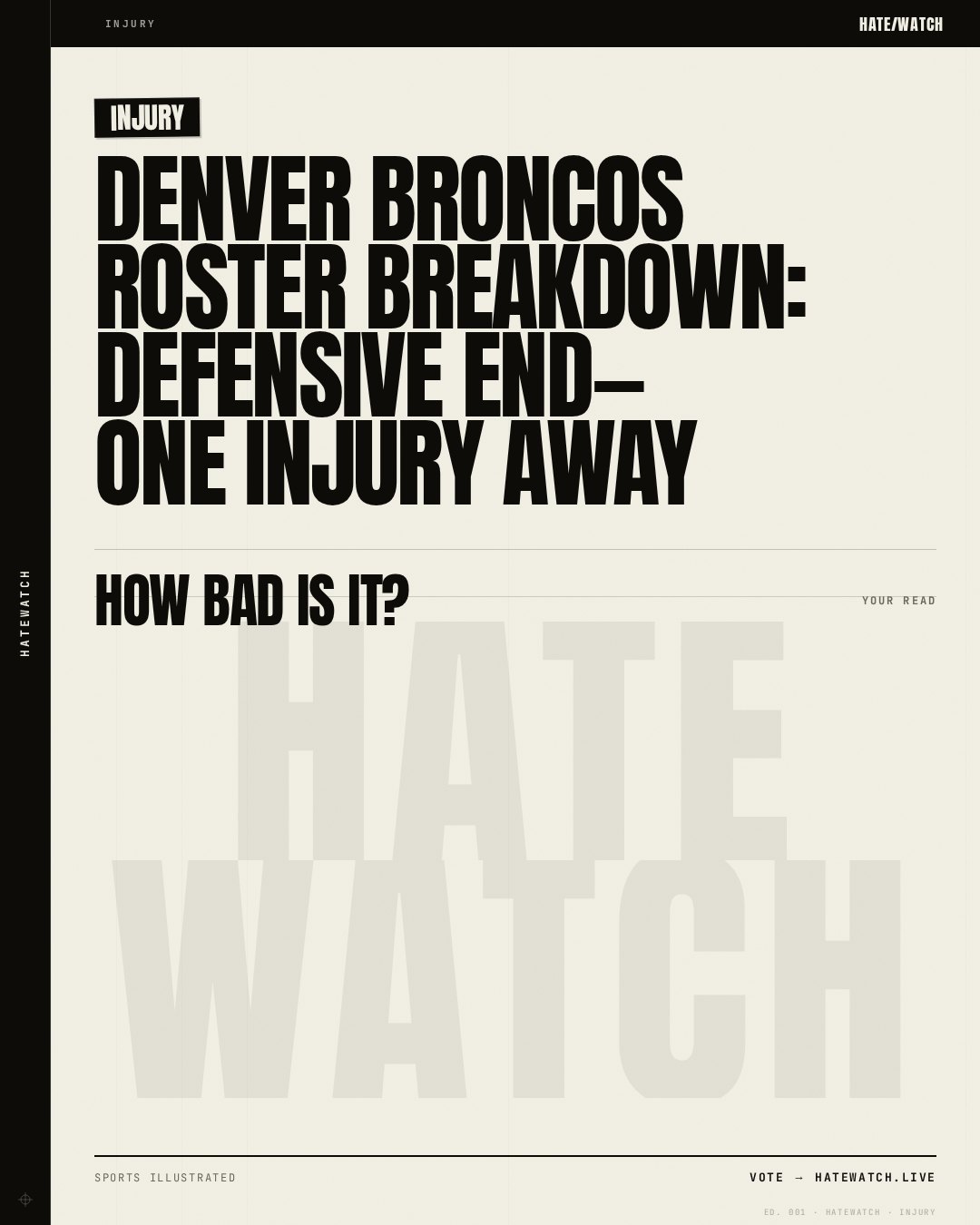 Denver Broncos Roster Breakdown: Defensive End—One Injury Away