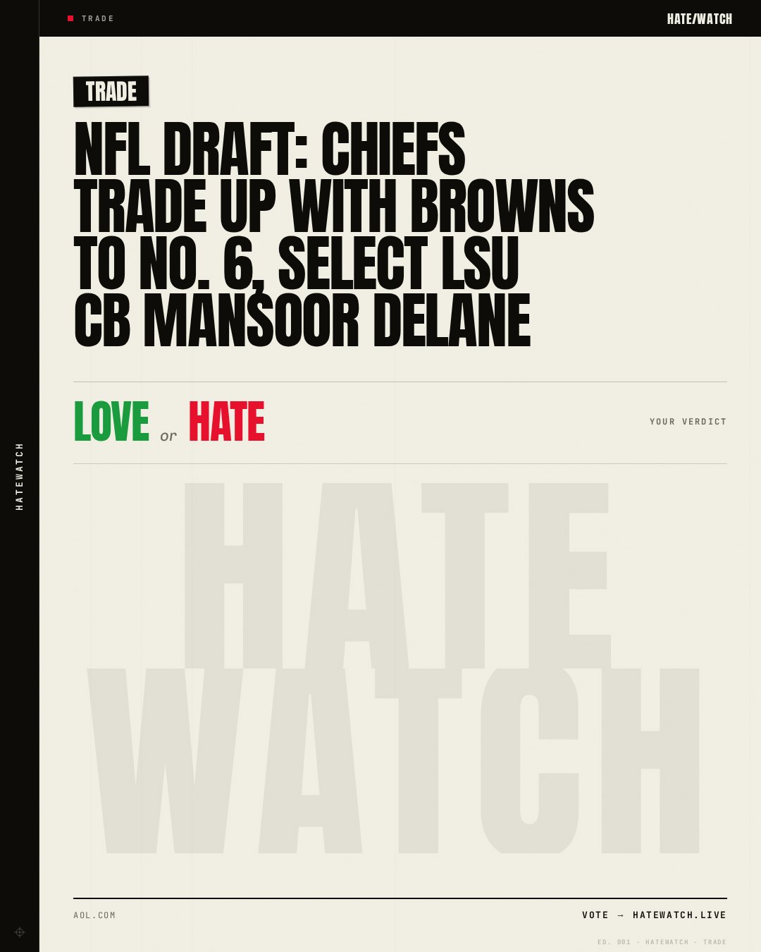NFL Draft: Chiefs trade up with Browns to No. 6, select LSU CB Mansoor Delane