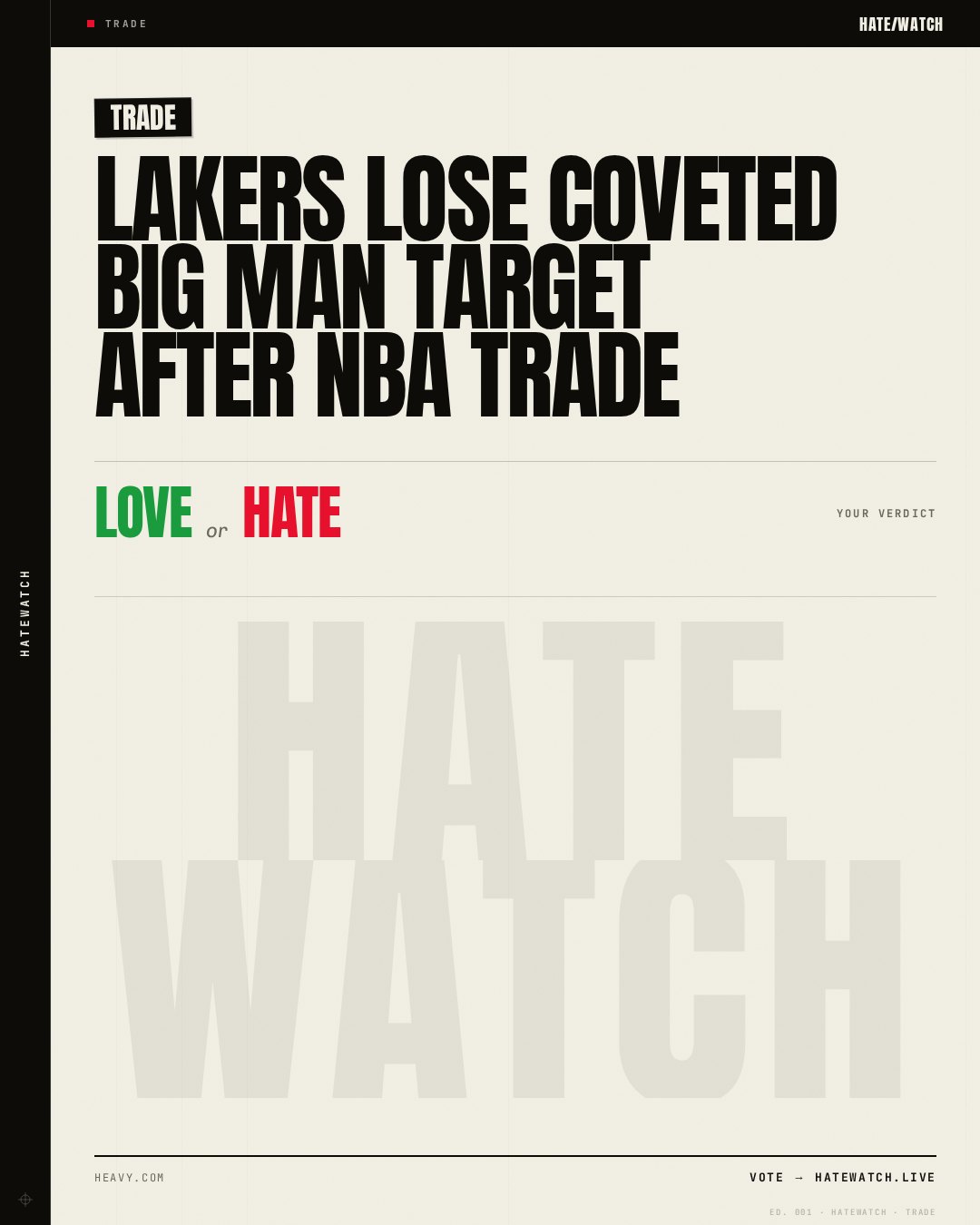 Lakers Lose Coveted Big Man Target After NBA Trade