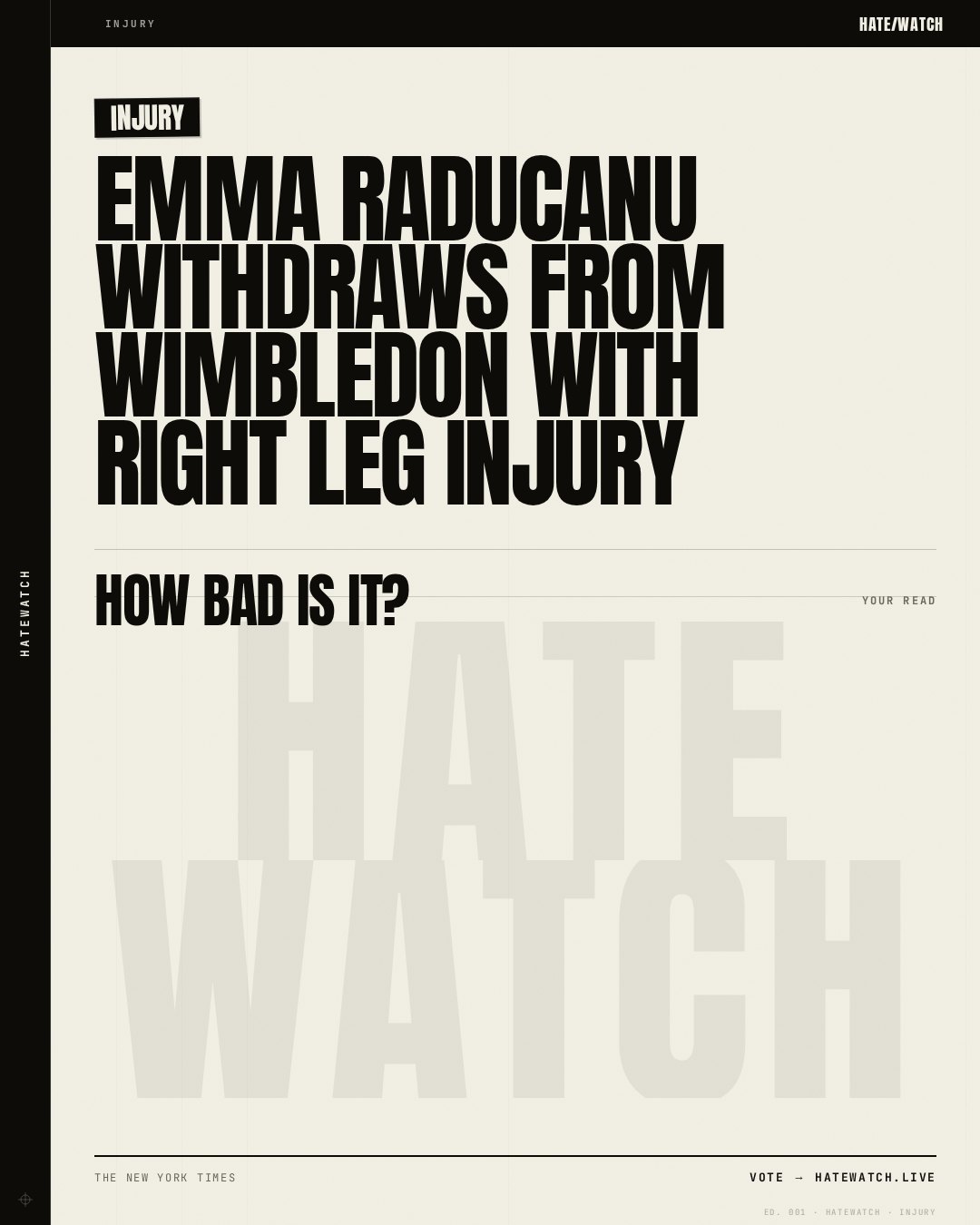 Emma Raducanu withdraws from Wimbledon with right leg injury