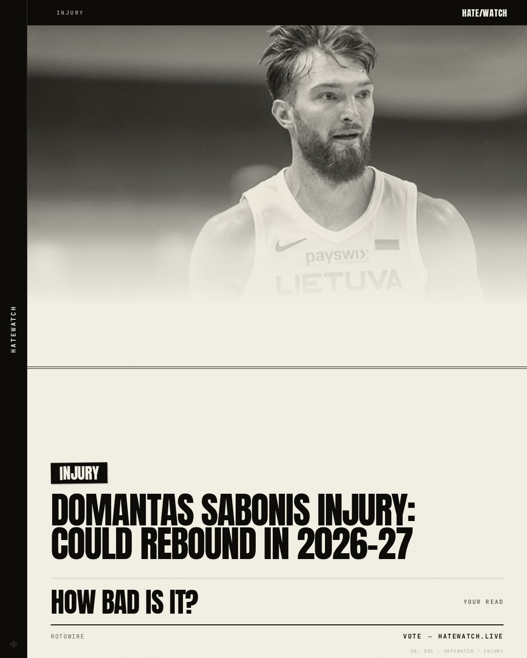 Domantas Sabonis Injury: Could rebound in 2026-27