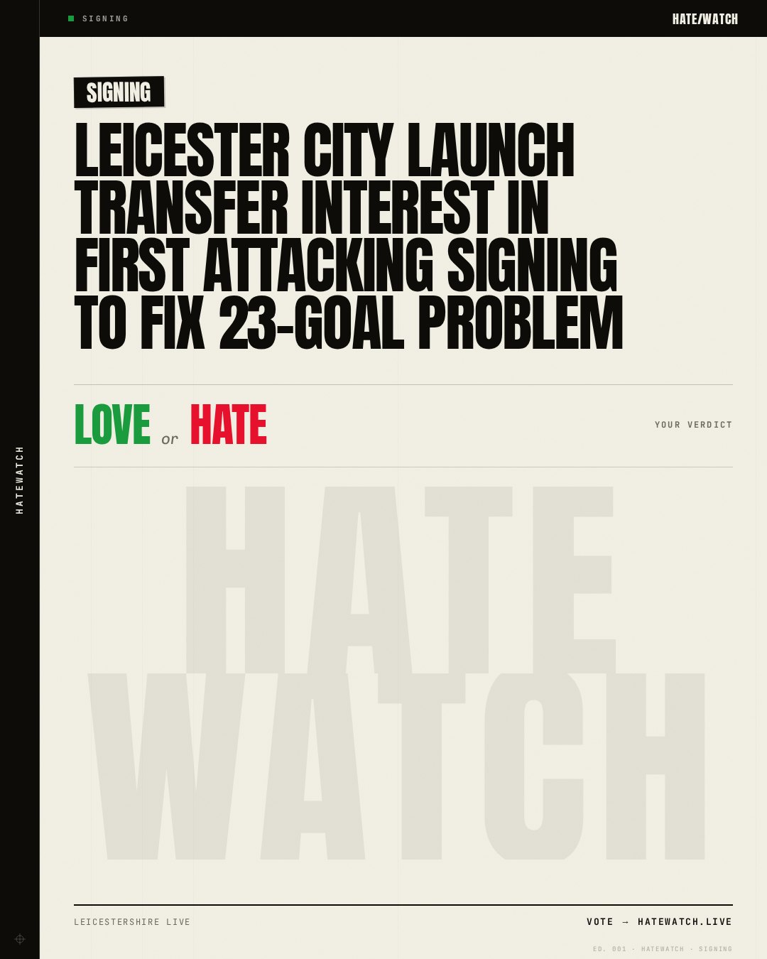 Leicester City launch transfer interest in first attacking signing to fix 23-goal problem