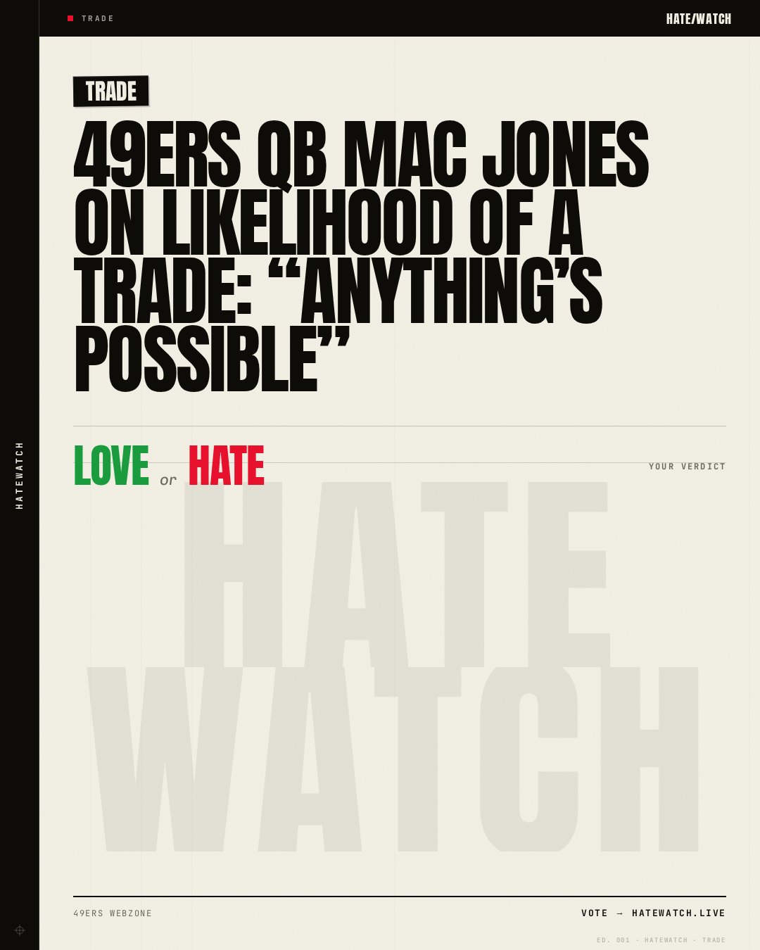 49ers QB Mac Jones on likelihood of a trade: “Anything’s possible”
