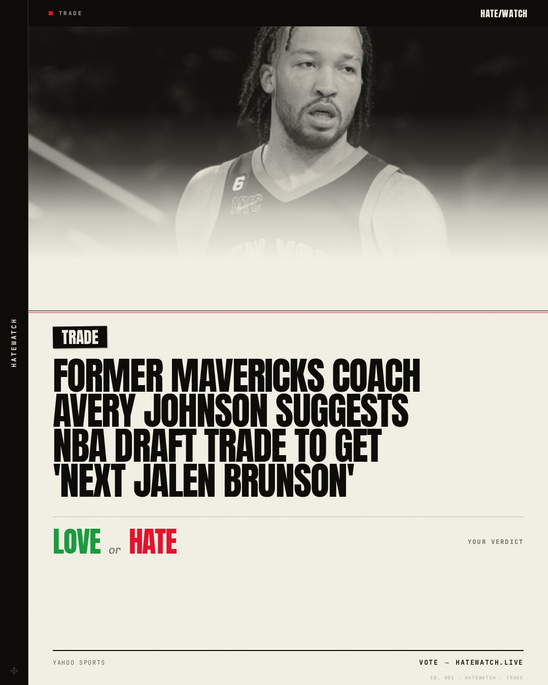 Former Mavericks coach Avery Johnson suggests NBA Draft trade to get 'next Jalen Brunson'