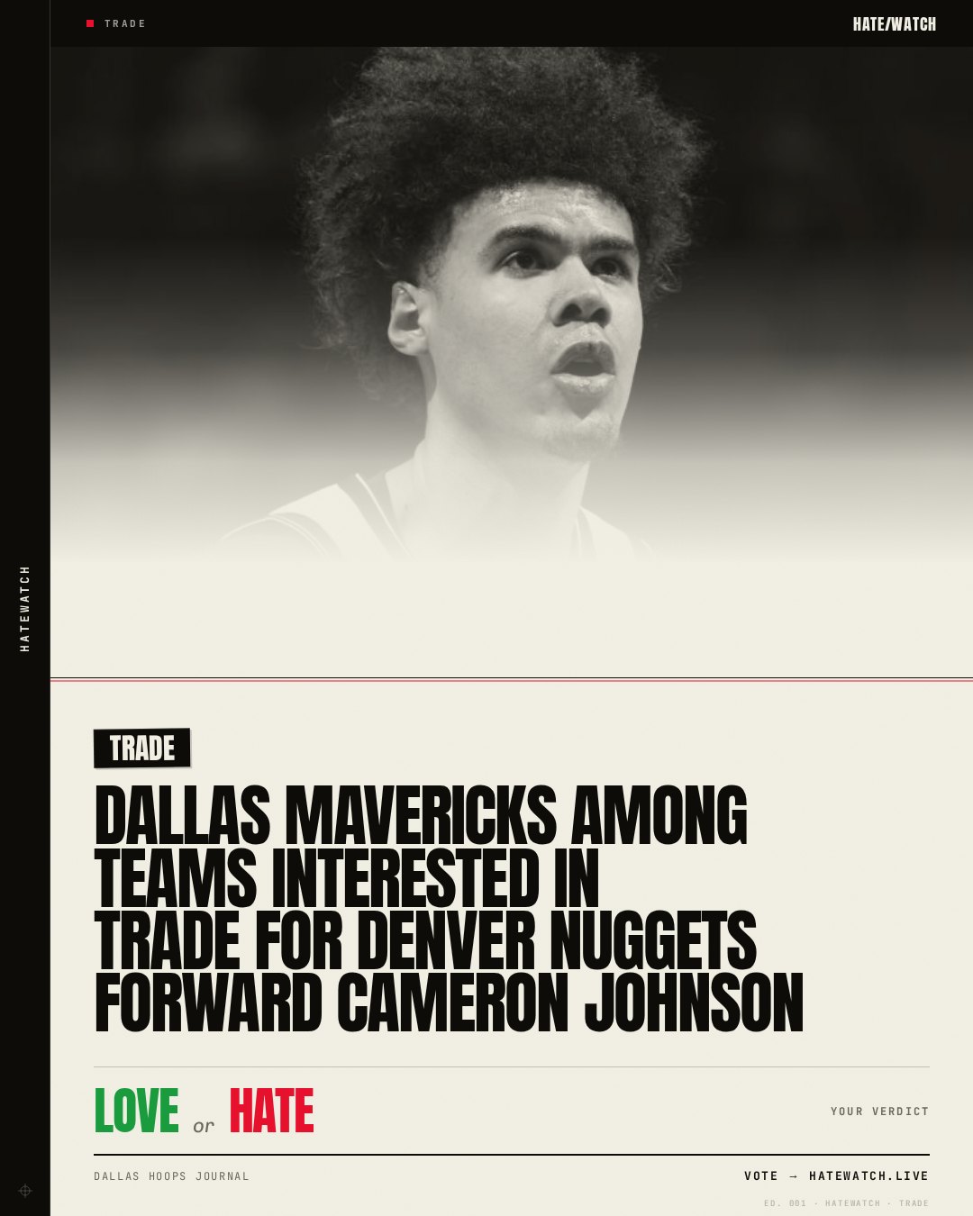 Dallas Mavericks Among Teams Interested In Trade For Denver Nuggets Forward Cameron Johnson