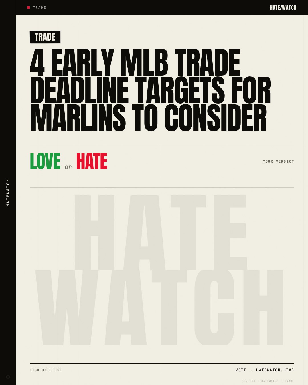 4 early MLB trade deadline targets for Marlins to consider