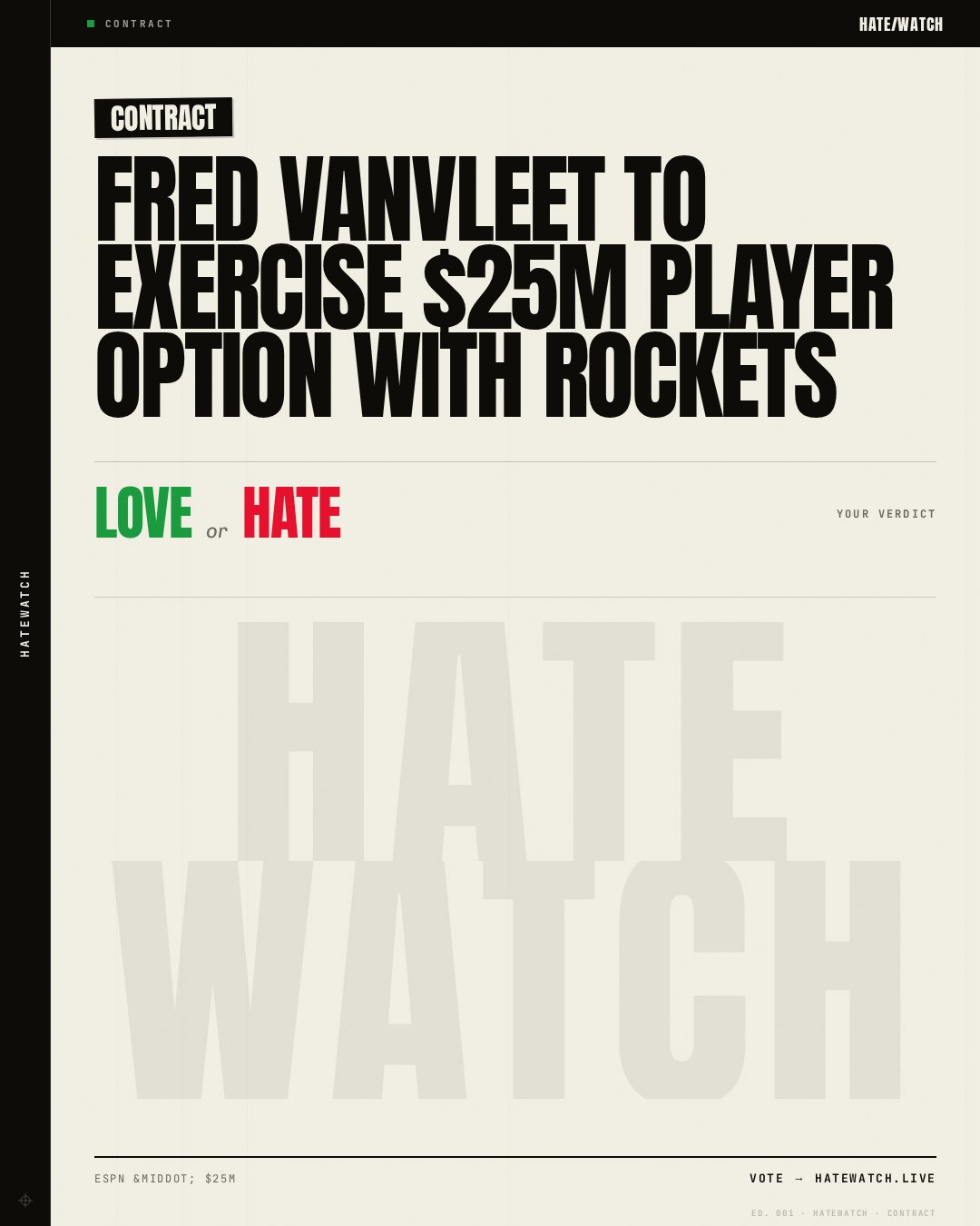 Fred VanVleet to exercise $25M player option with Rockets