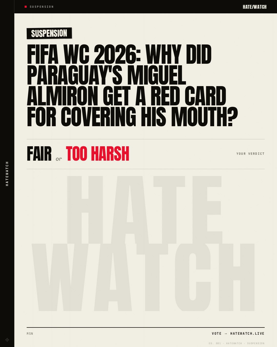 FIFA WC 2026: Why did Paraguay's Miguel Almiron get a red card for covering his mouth?