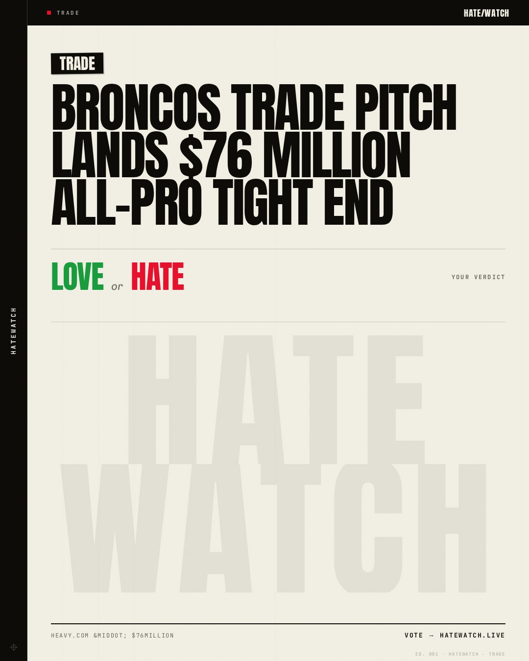Broncos Trade Pitch Lands $76 Million All-Pro Tight End