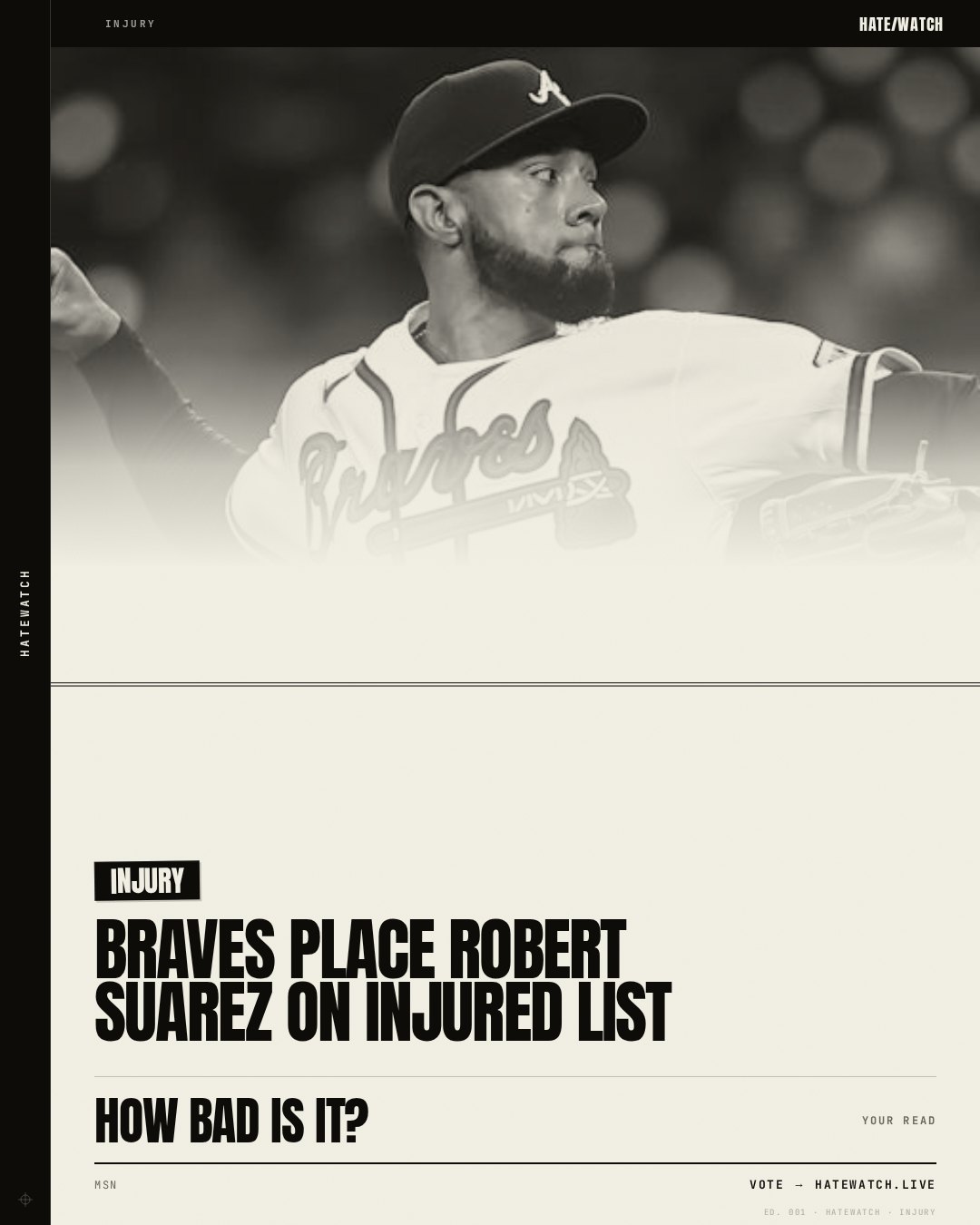 Braves place Robert Suarez on injured list