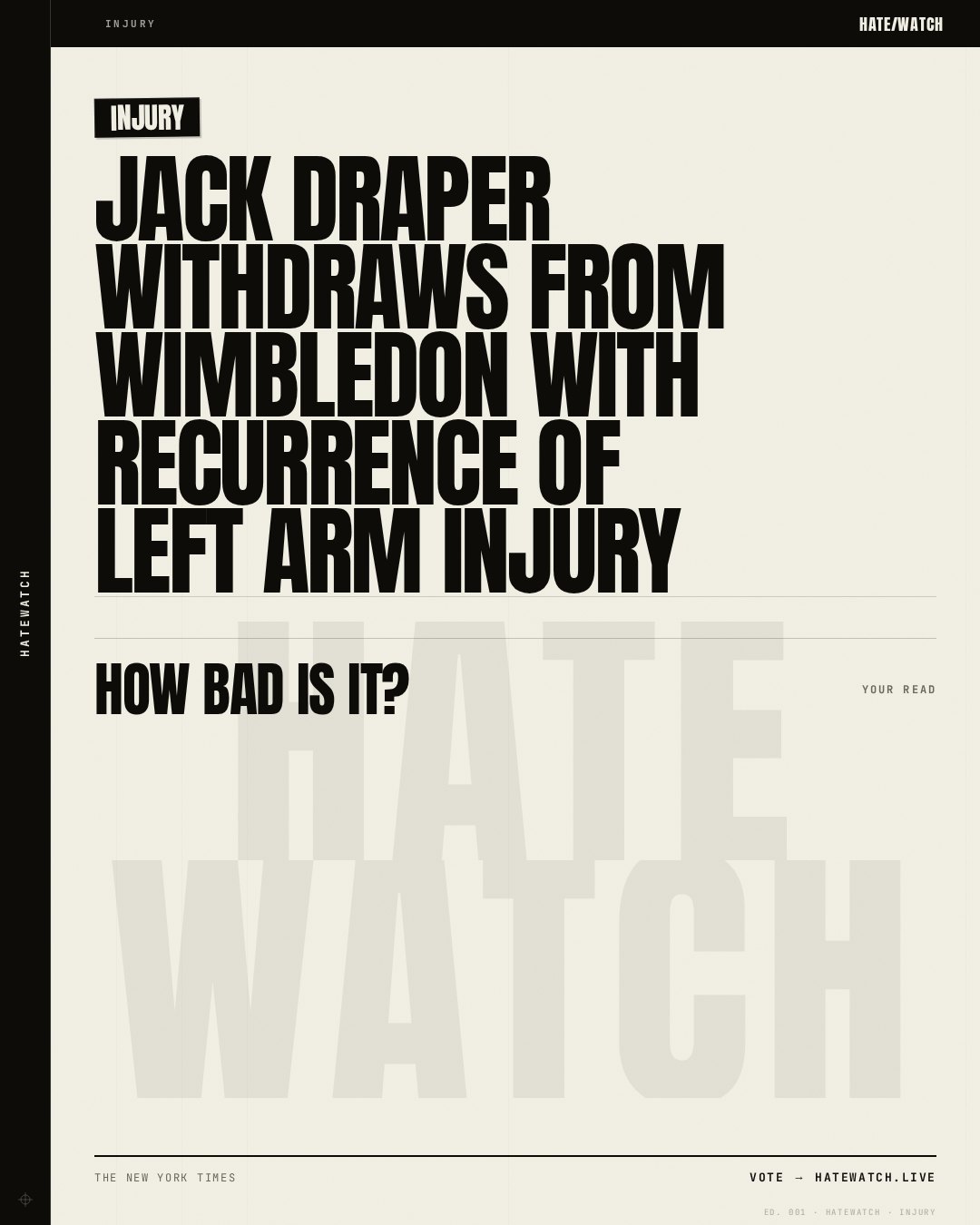Jack Draper withdraws from Wimbledon with recurrence of left arm injury