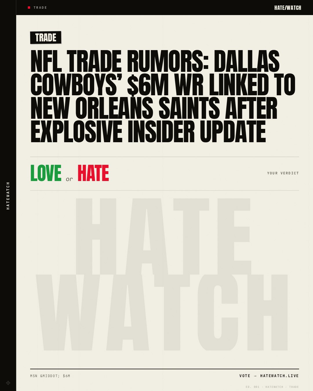 NFL trade rumors: Dallas Cowboys’ $6M WR linked to New Orleans Saints after explosive insider update