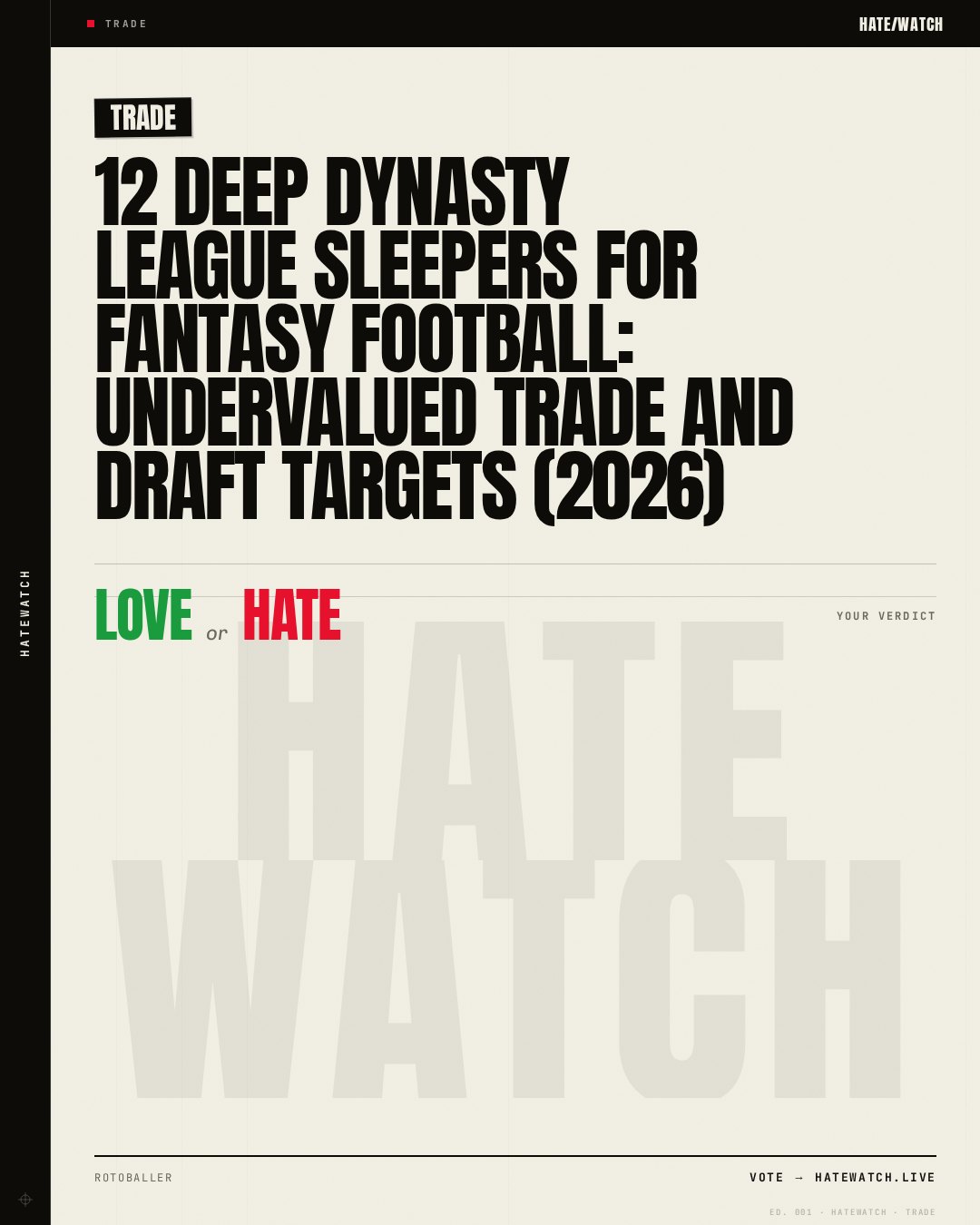 12 Deep Dynasty League Sleepers for Fantasy Football: Undervalued Trade and Draft Targets (2026)