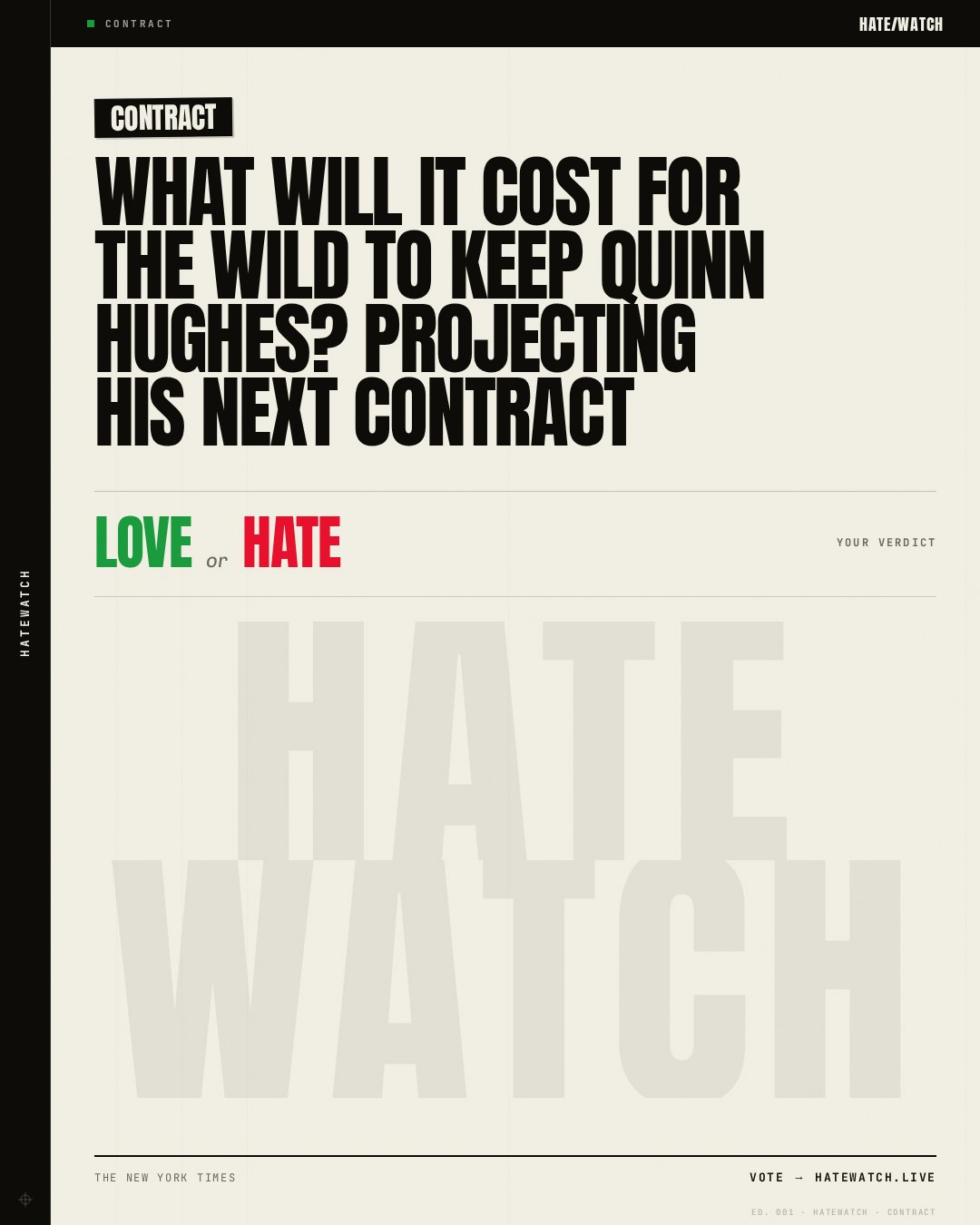 What will it cost for the Wild to keep Quinn Hughes? Projecting his next contract
