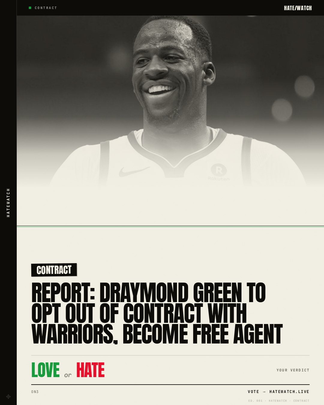 Report: Draymond Green to opt out of contract with Warriors, become free agent