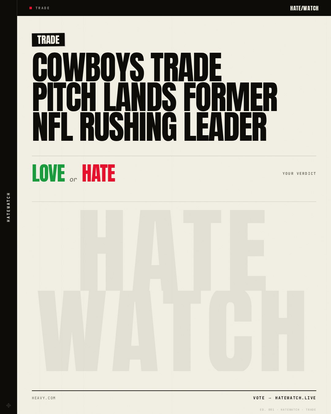 Cowboys Trade Pitch Lands Former NFL Rushing Leader