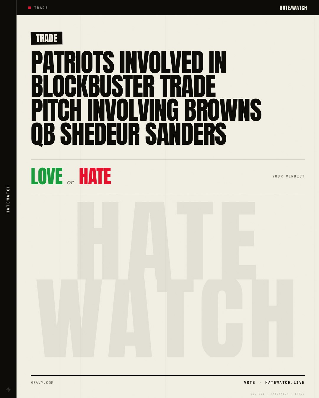 Patriots Involved in Blockbuster Trade Pitch Involving Browns QB Shedeur Sanders