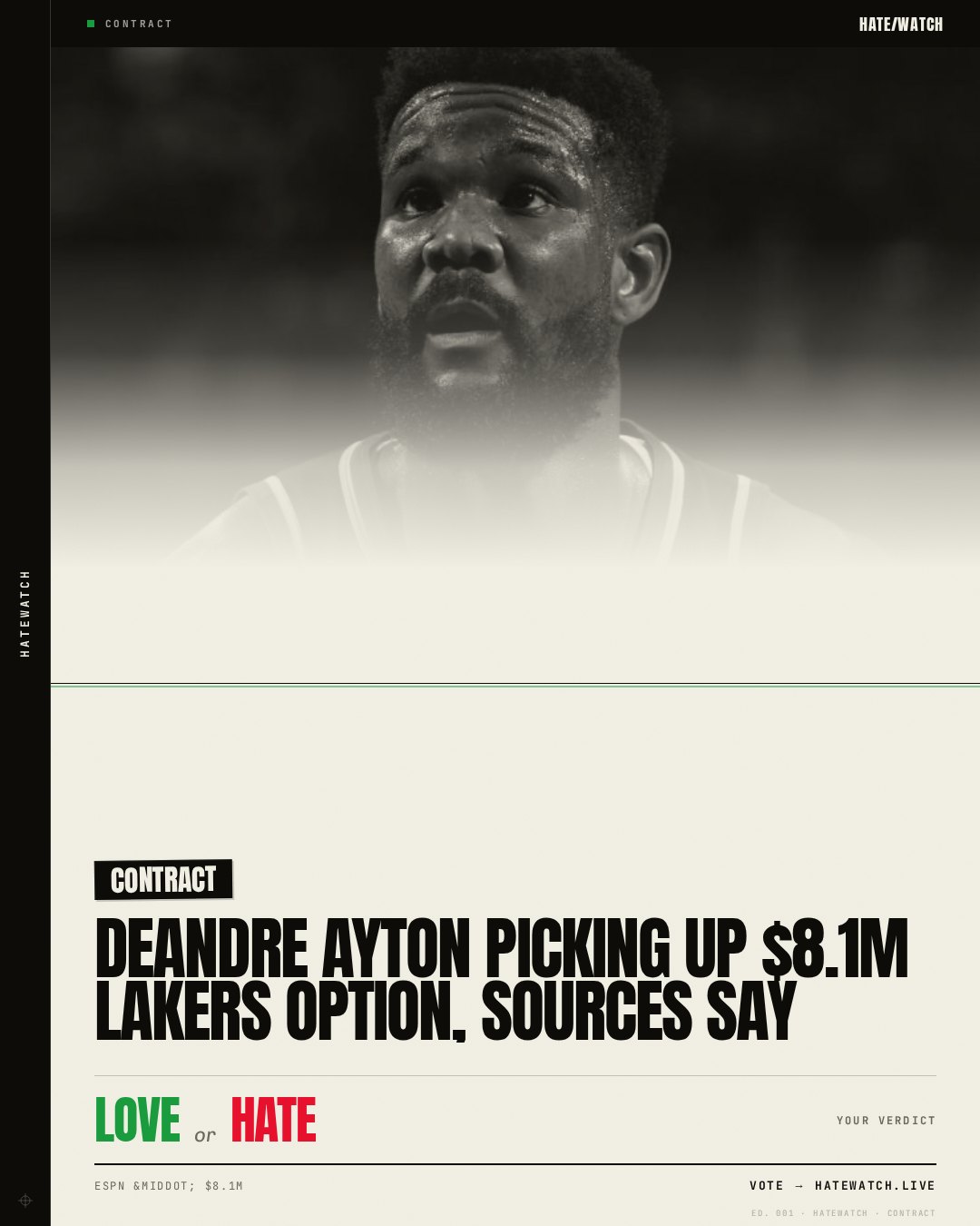 Deandre Ayton picking up $8.1M Lakers option, sources say