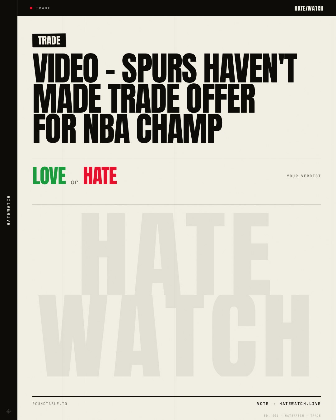 Video - Spurs Haven't Made Trade Offer for NBA Champ