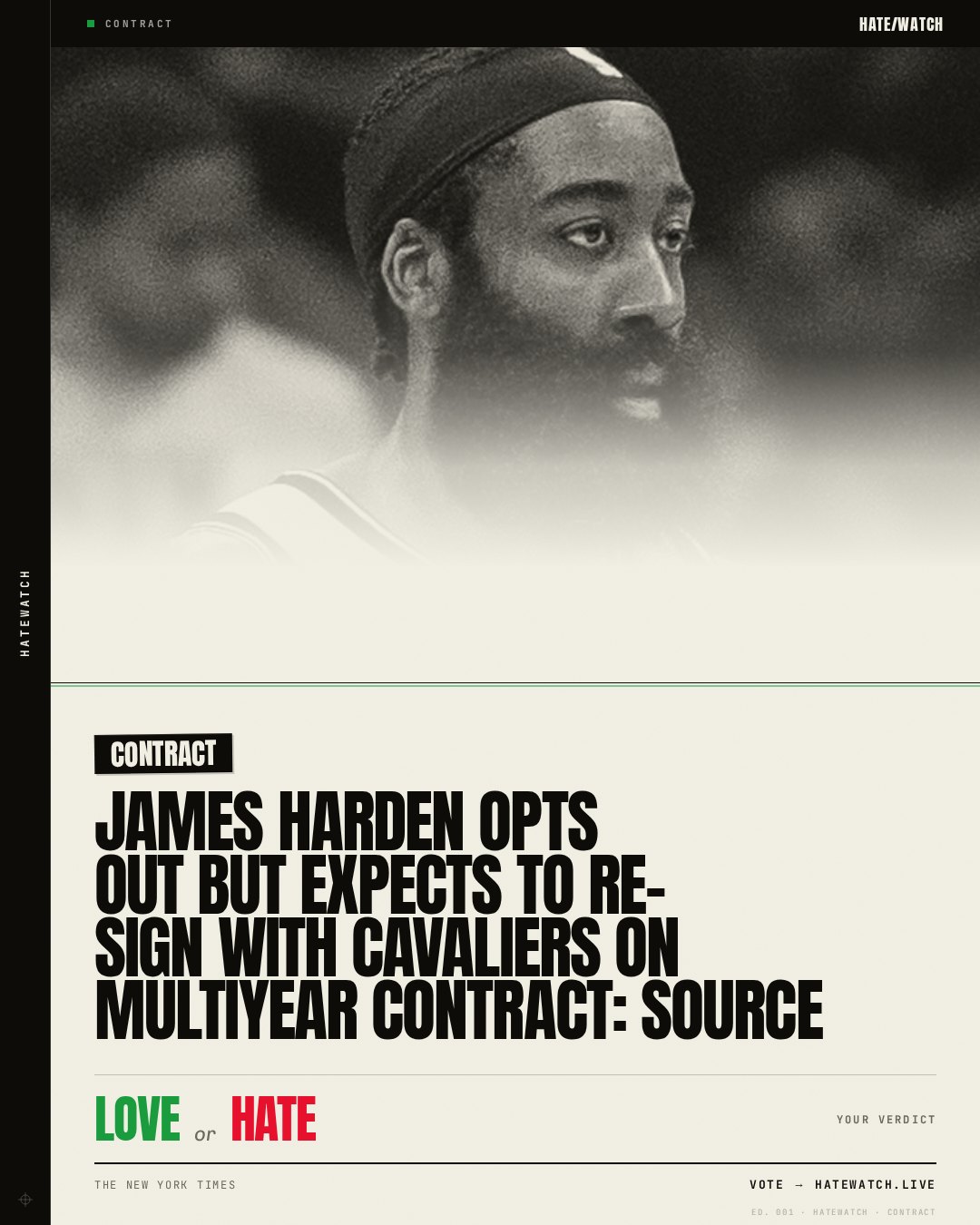 James Harden opts out but expects to re-sign with Cavaliers on multiyear contract: Source