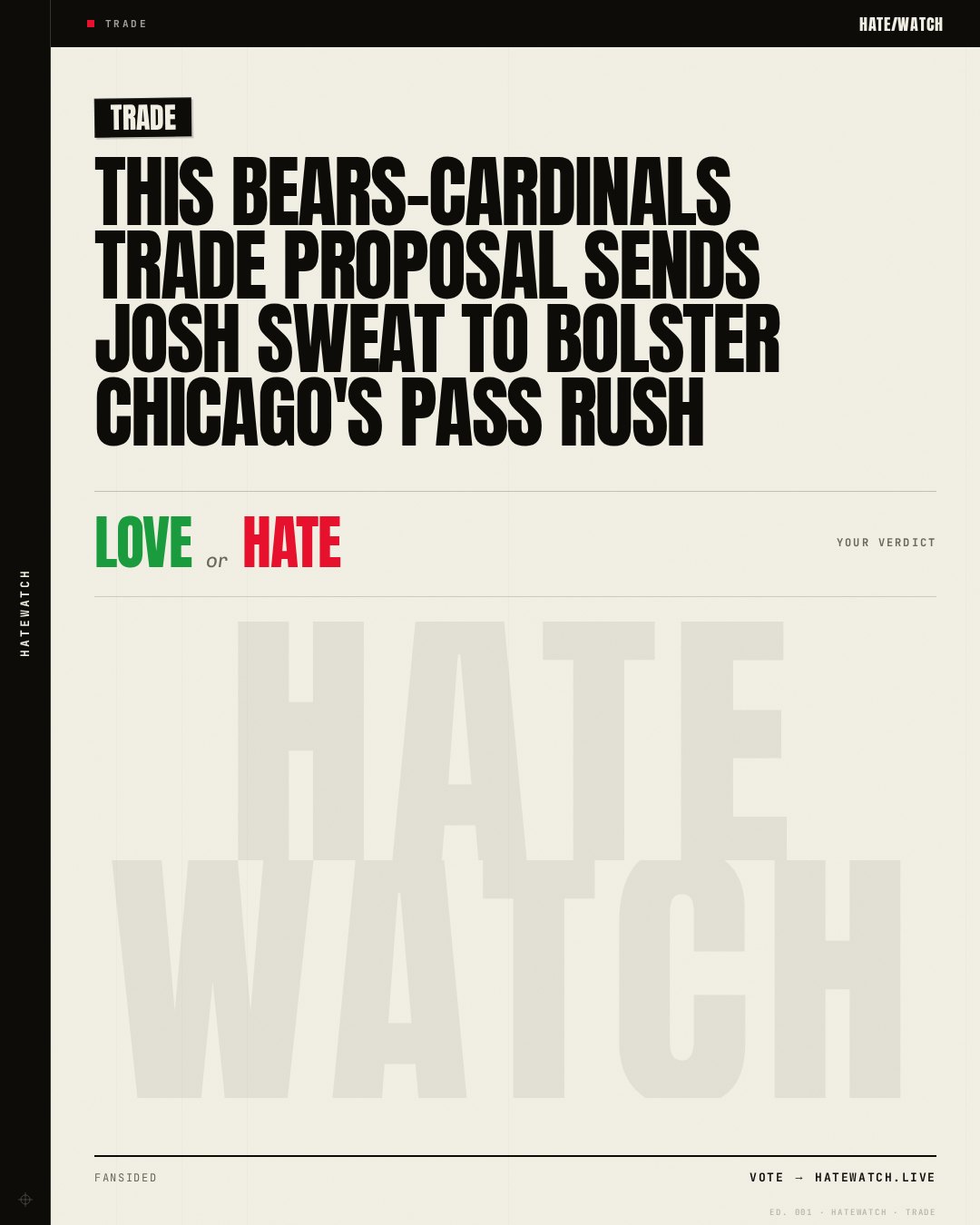 This Bears-Cardinals trade proposal sends Josh Sweat to bolster Chicago's pass rush