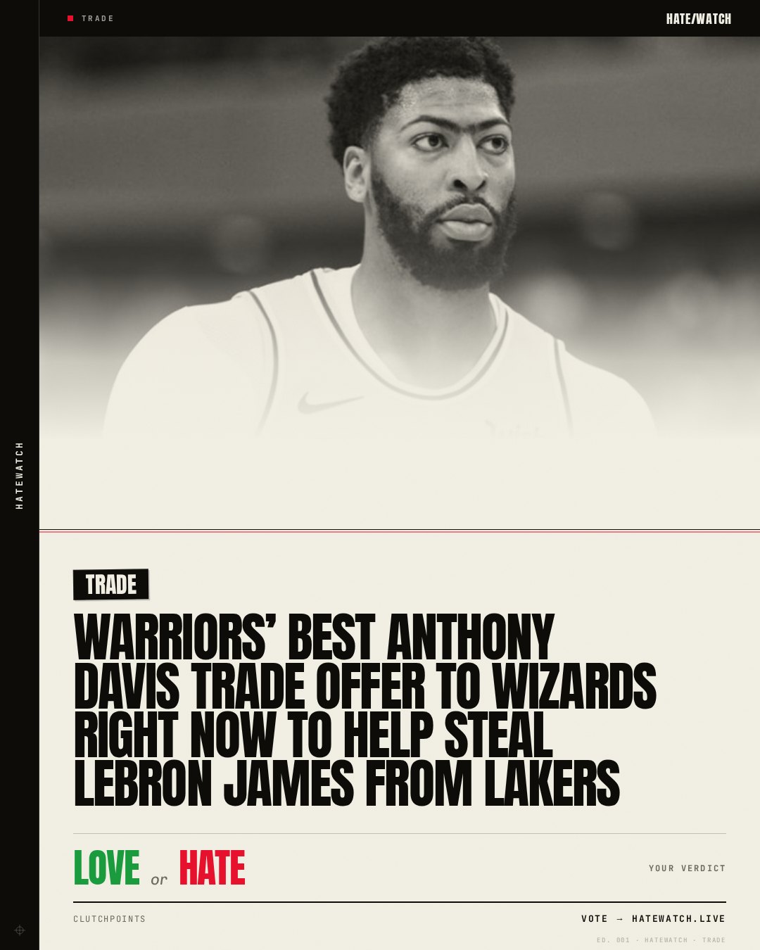 Warriors’ best Anthony Davis trade offer to Wizards right now to help steal LeBron James from Lakers