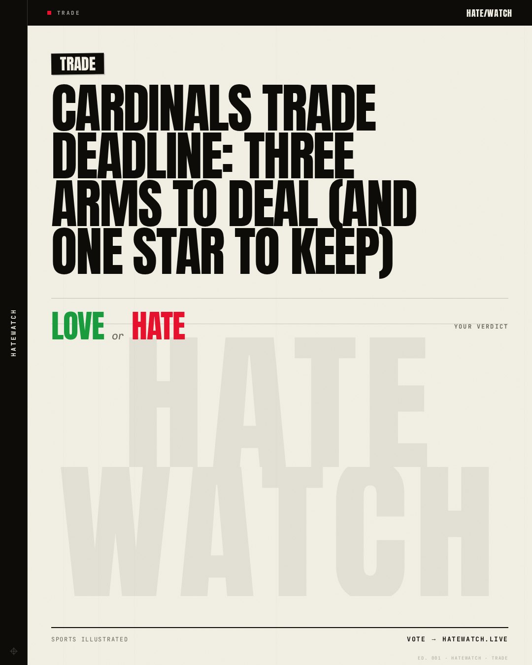 Cardinals Trade Deadline: Three Arms to Deal (and One Star to Keep)